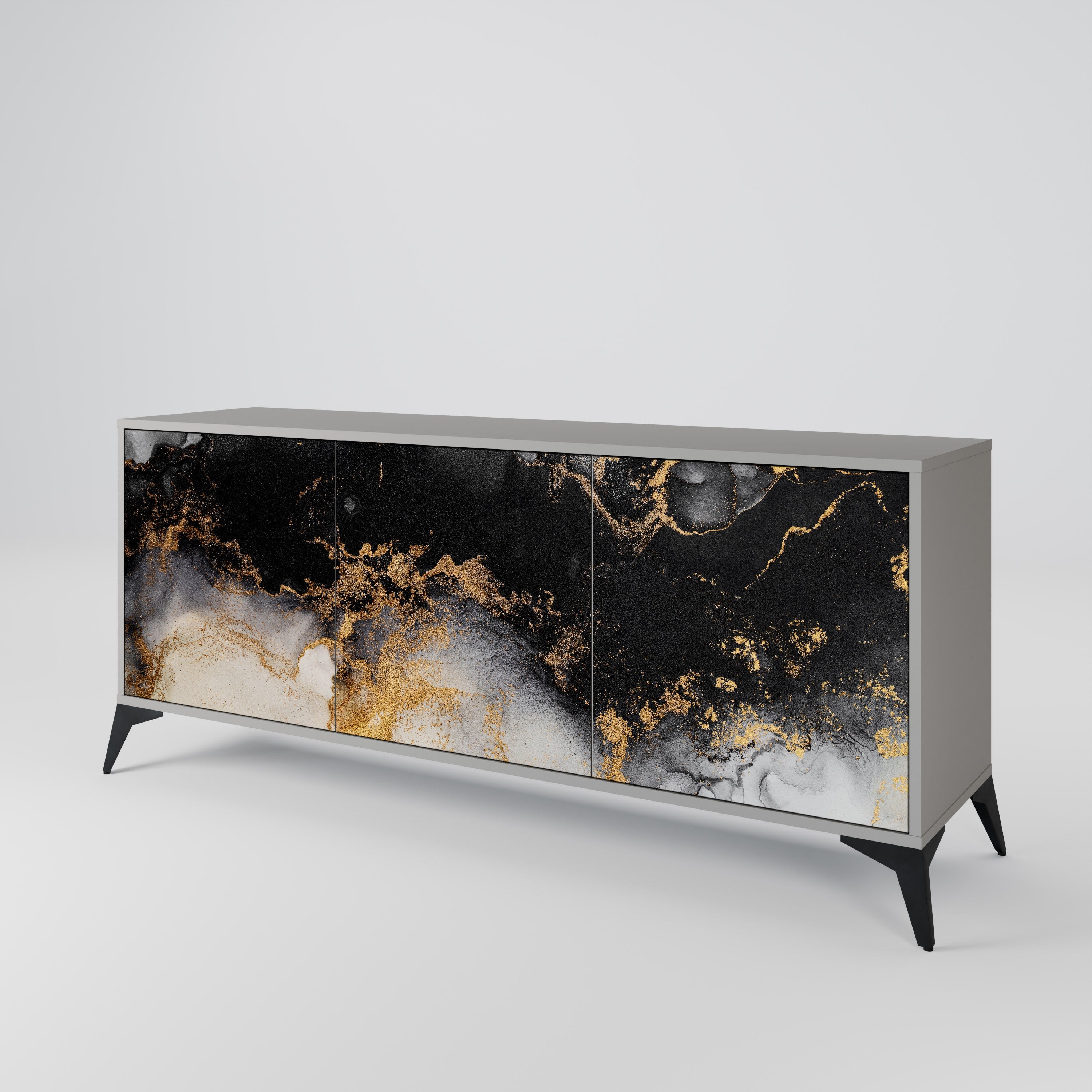 Μπουφές 3 θυρών MARBLE OF TOMMORROW σε γκρι φινίρισμα