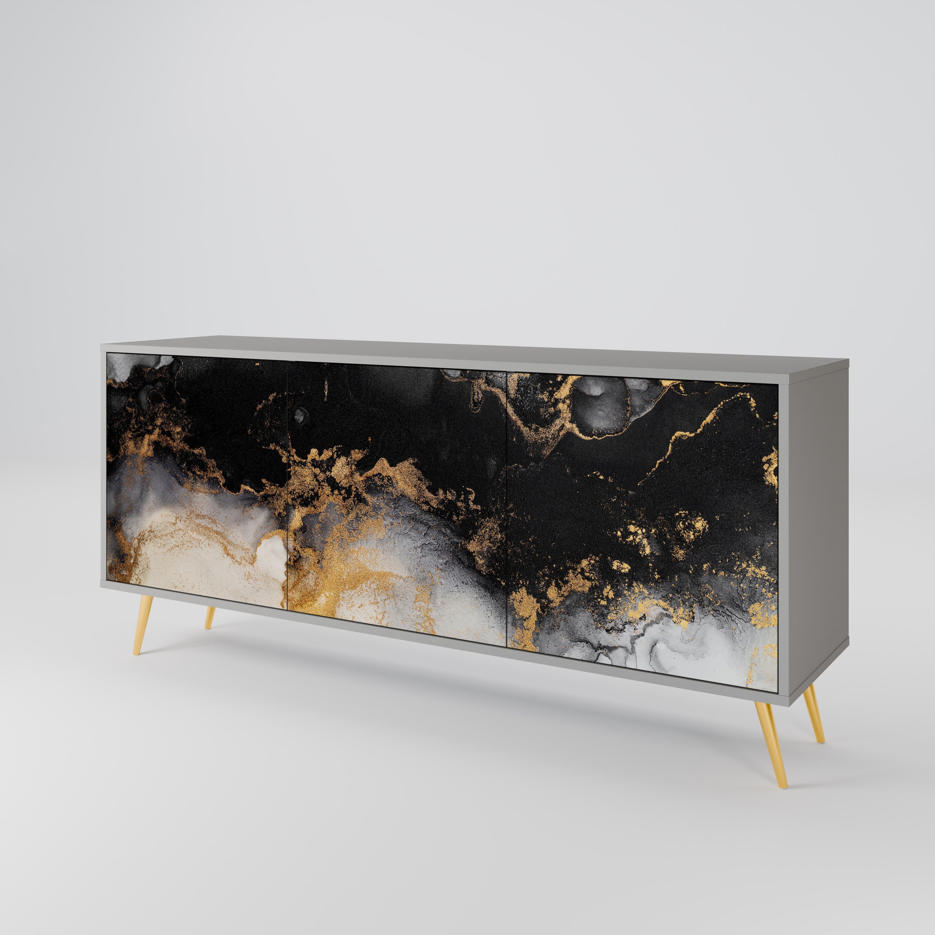 Μπουφές 3 θυρών MARBLE OF TOMMORROW σε γκρι φινίρισμα