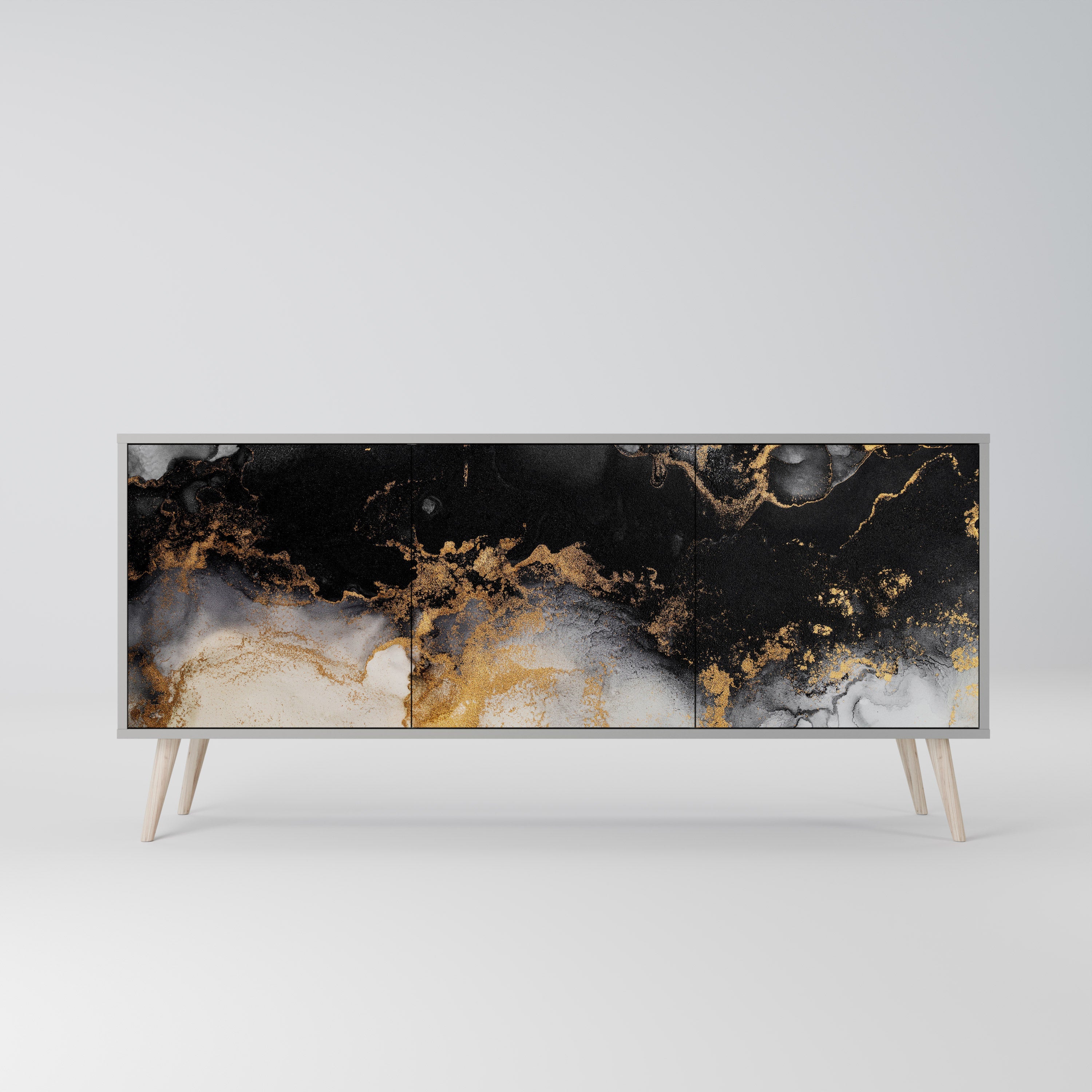 Μπουφές 3 θυρών MARBLE OF TOMMORROW σε γκρι φινίρισμα