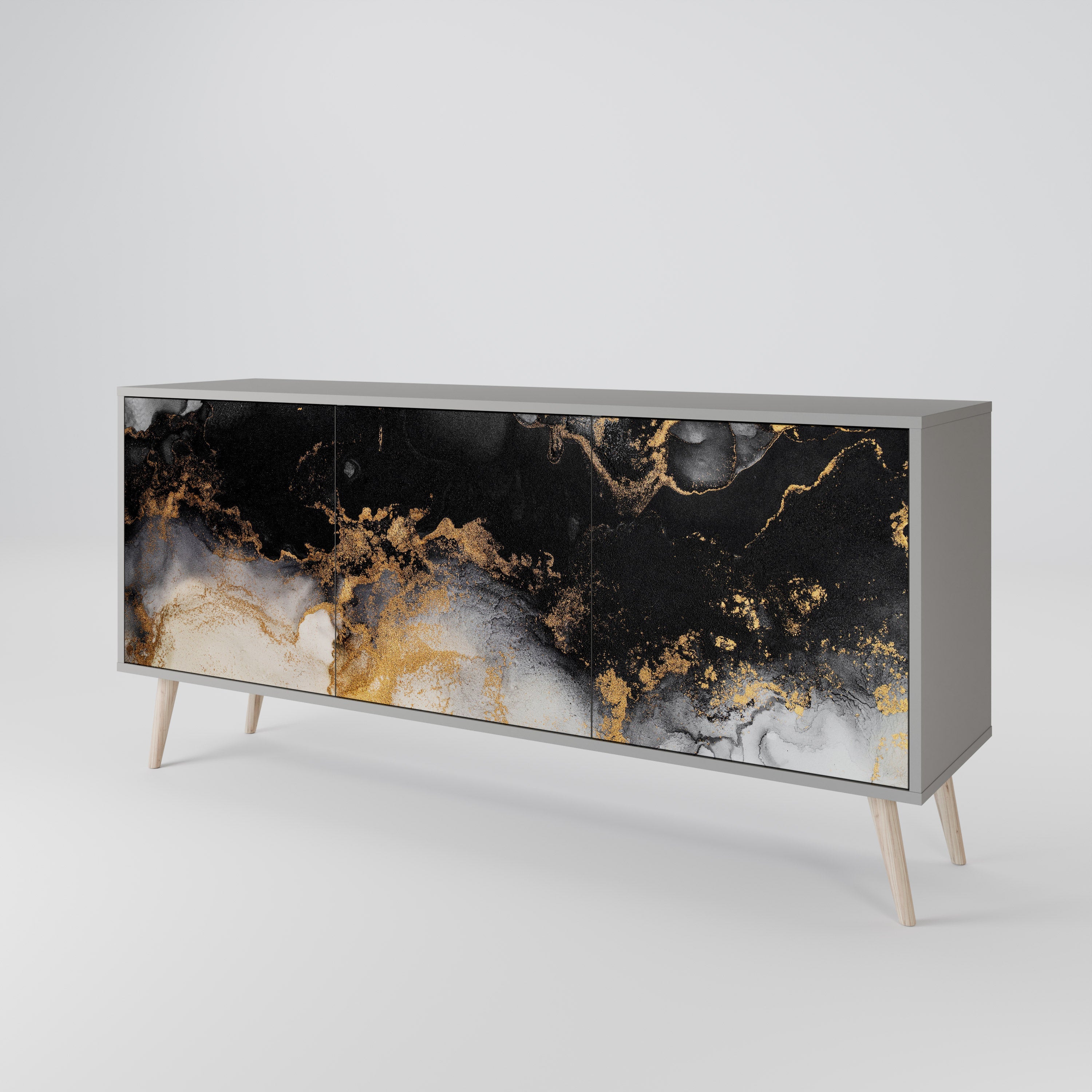 Μπουφές 3 θυρών MARBLE OF TOMMORROW σε γκρι φινίρισμα