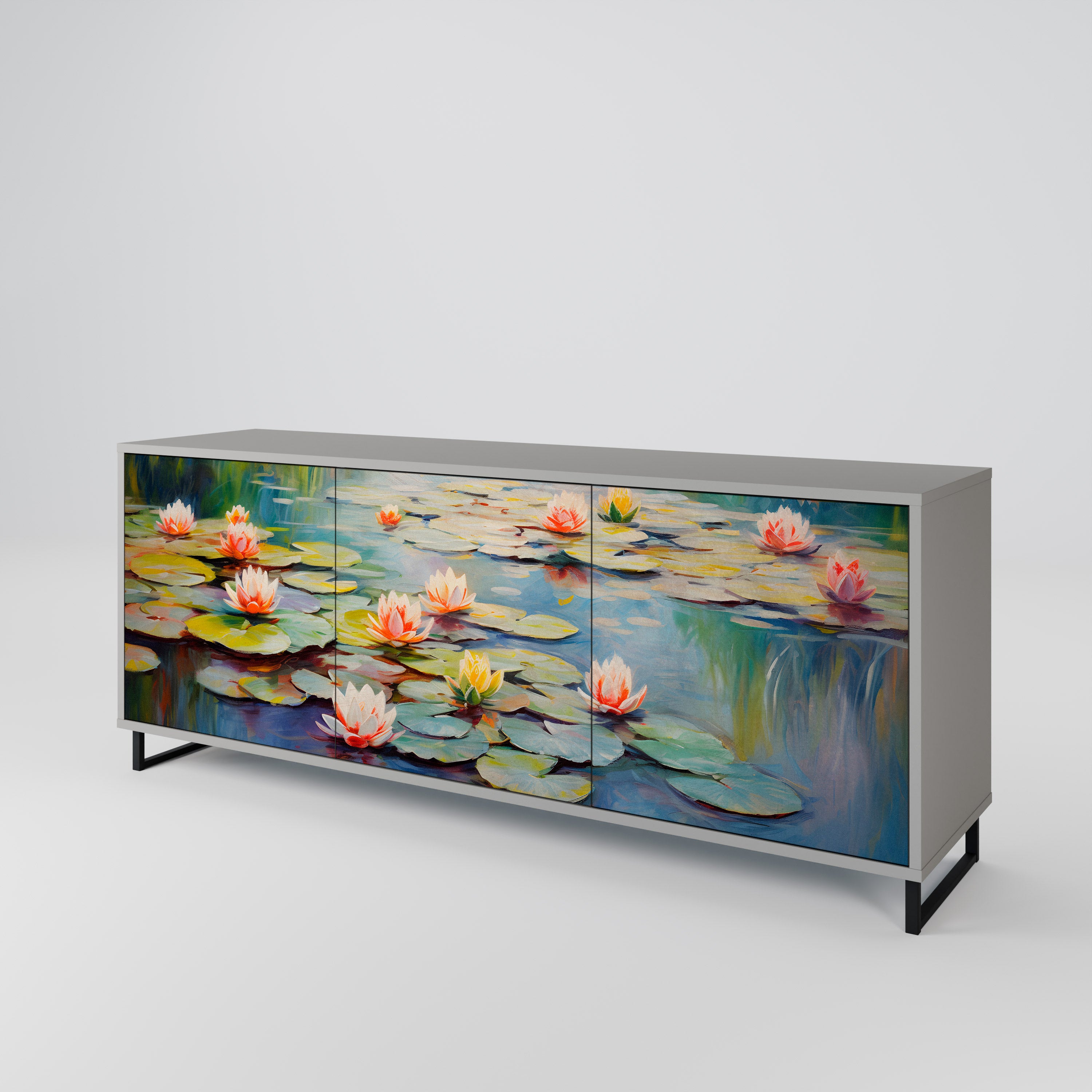 BLOOMING WATERS 3-Door Sideboard