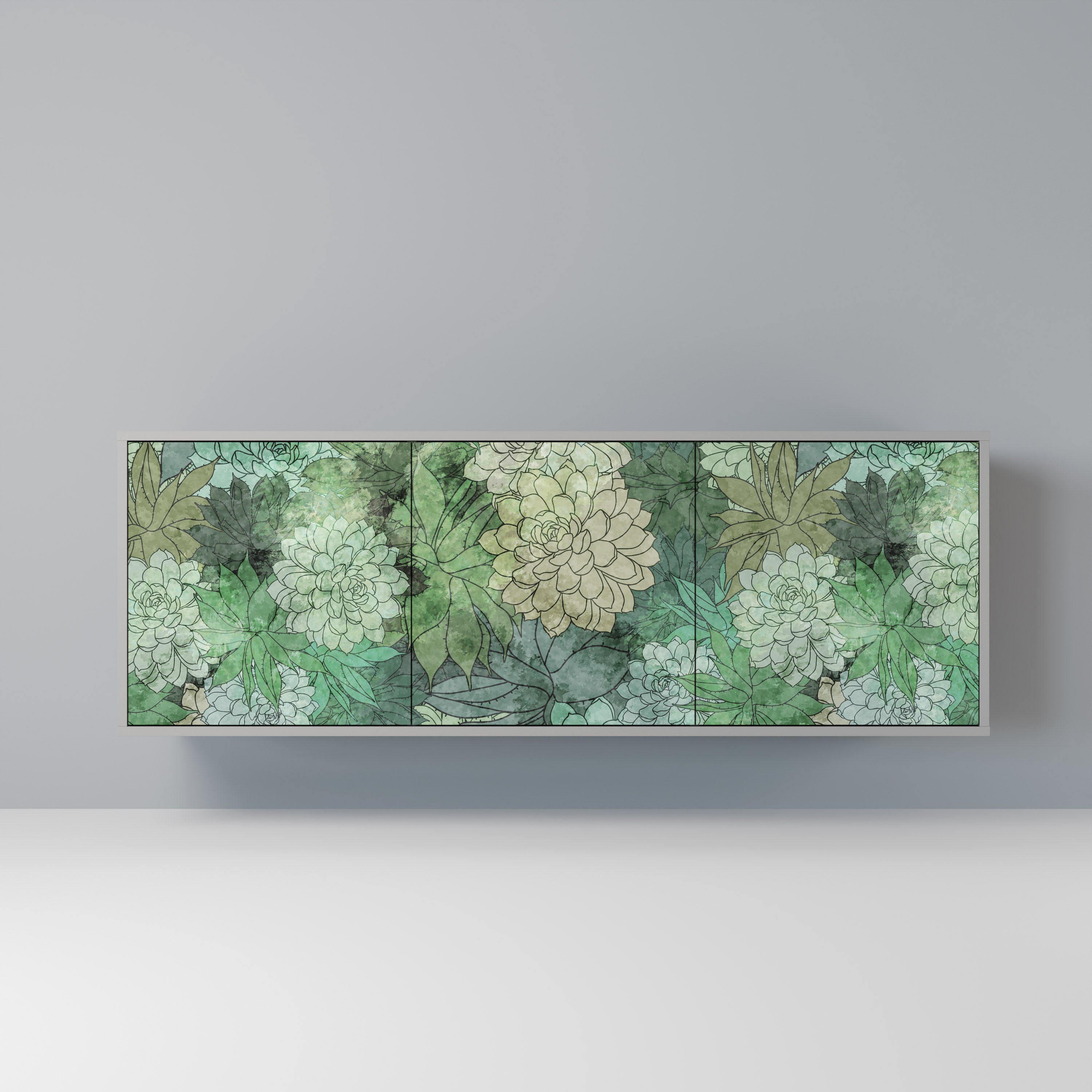 Μπουφές SUCCULENT CLUSTER 3θυρο σε γκρι φινίρισμα