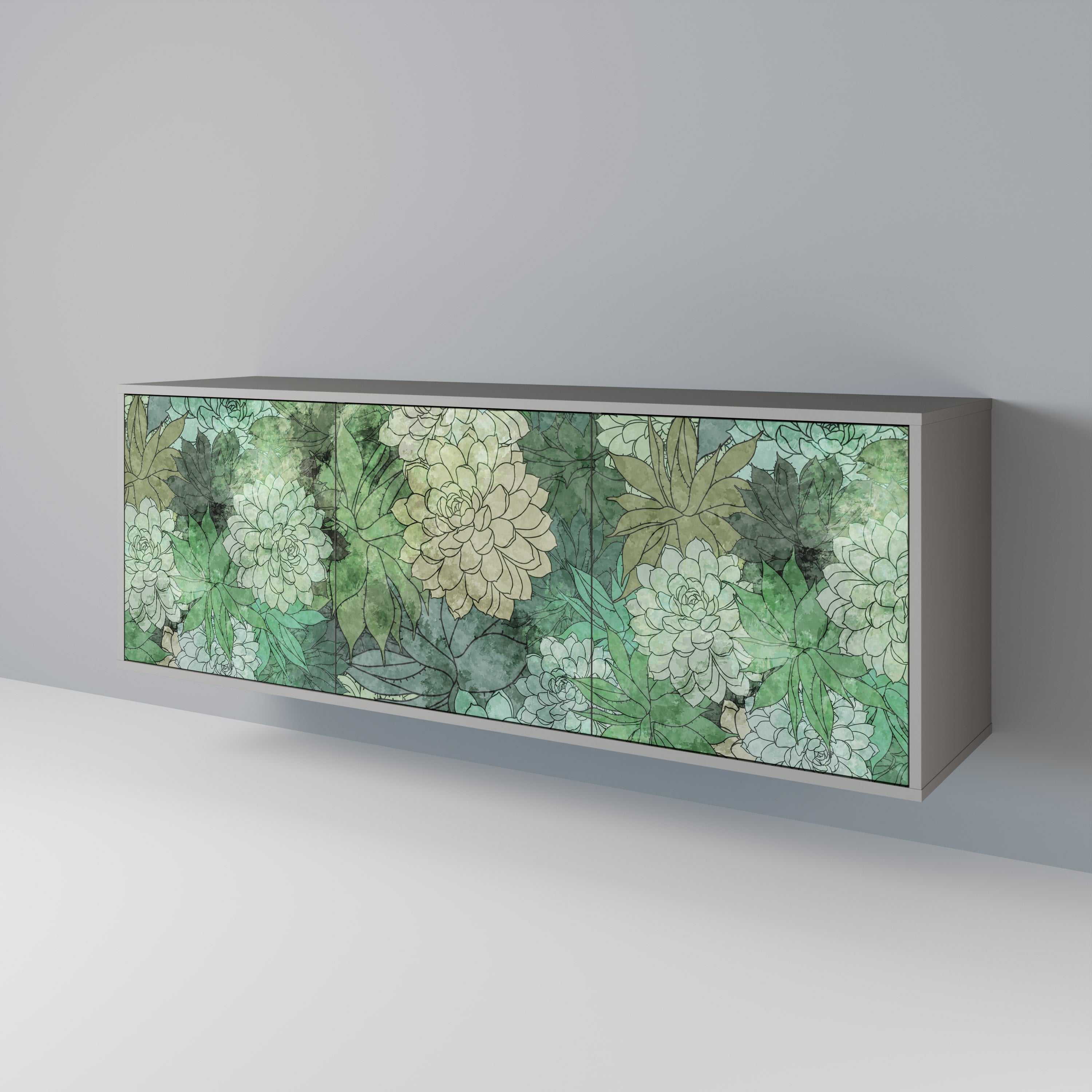 Μπουφές SUCCULENT CLUSTER 3θυρο σε γκρι φινίρισμα