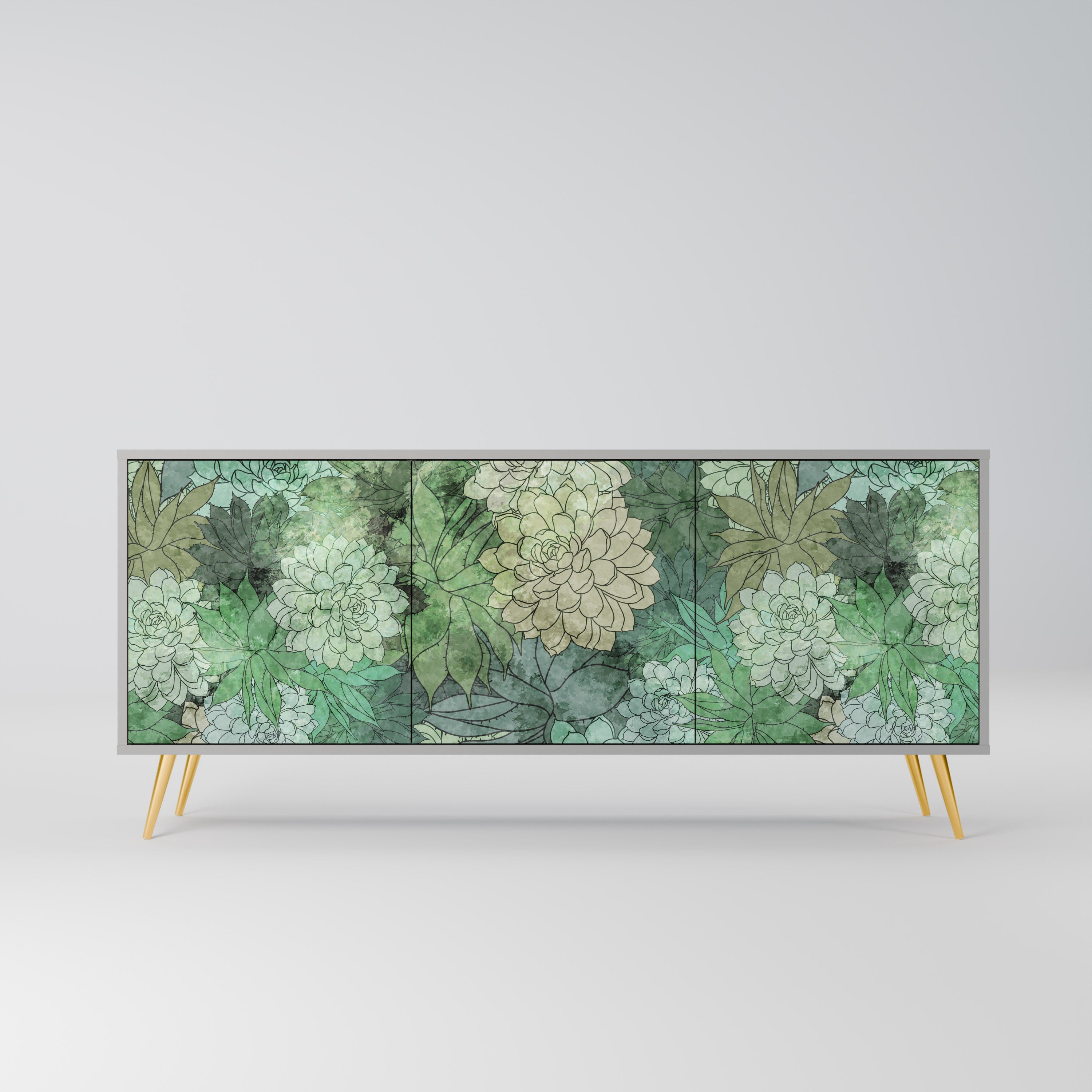 Μπουφές SUCCULENT CLUSTER 3θυρο σε γκρι φινίρισμα