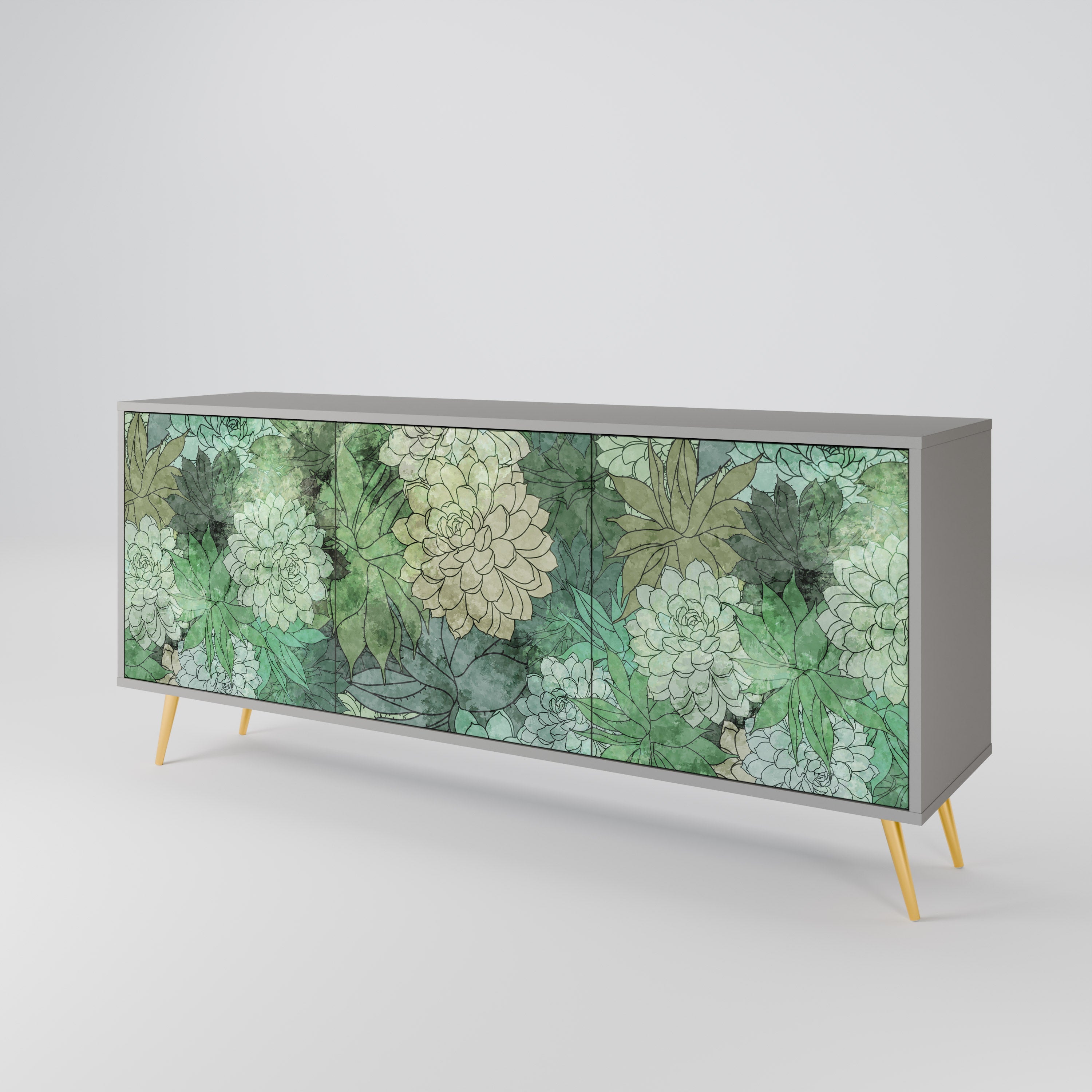 Μπουφές SUCCULENT CLUSTER 3θυρο σε γκρι φινίρισμα