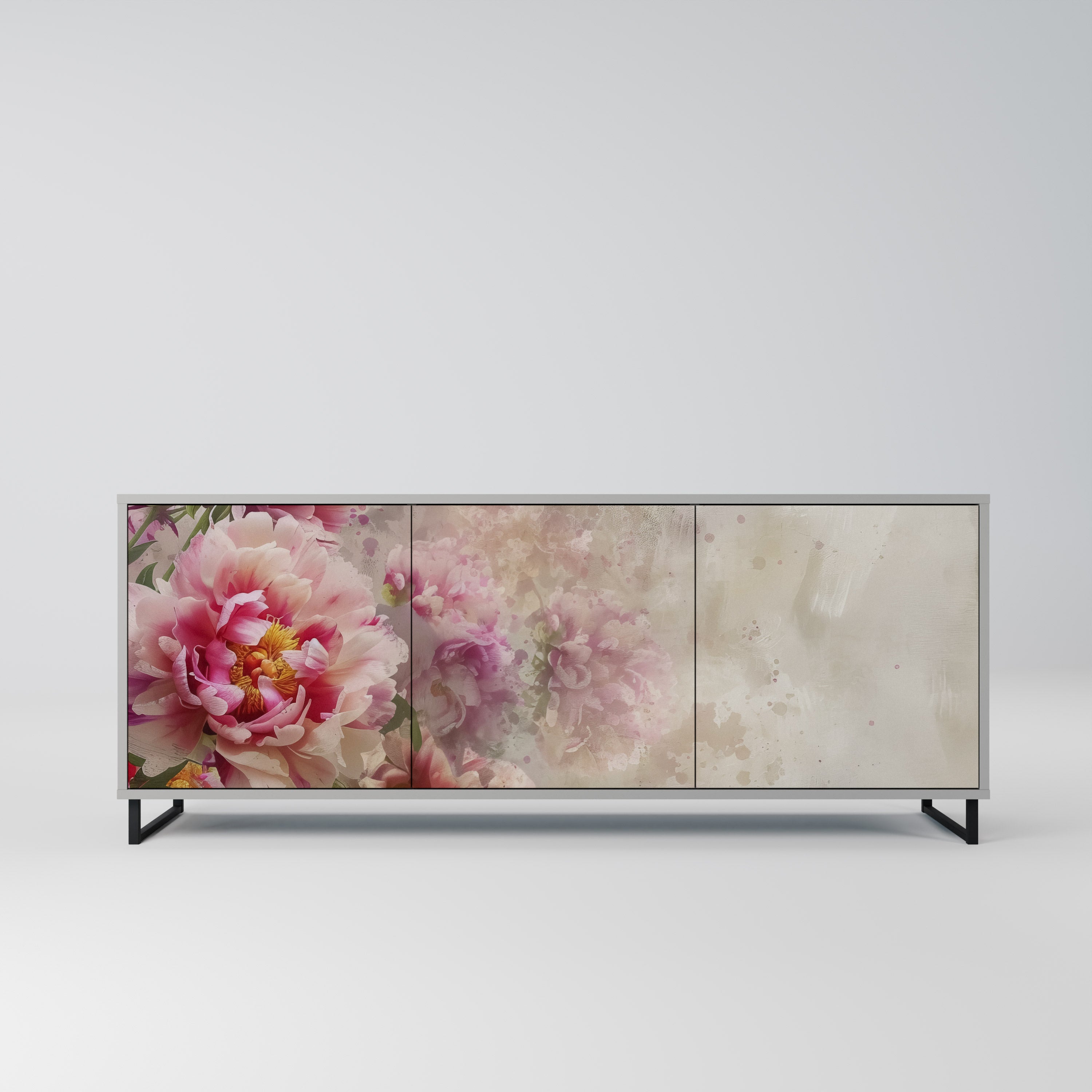 Μπουφές PEONY WHISPER 3θυρο σε γκρι φινίρισμα