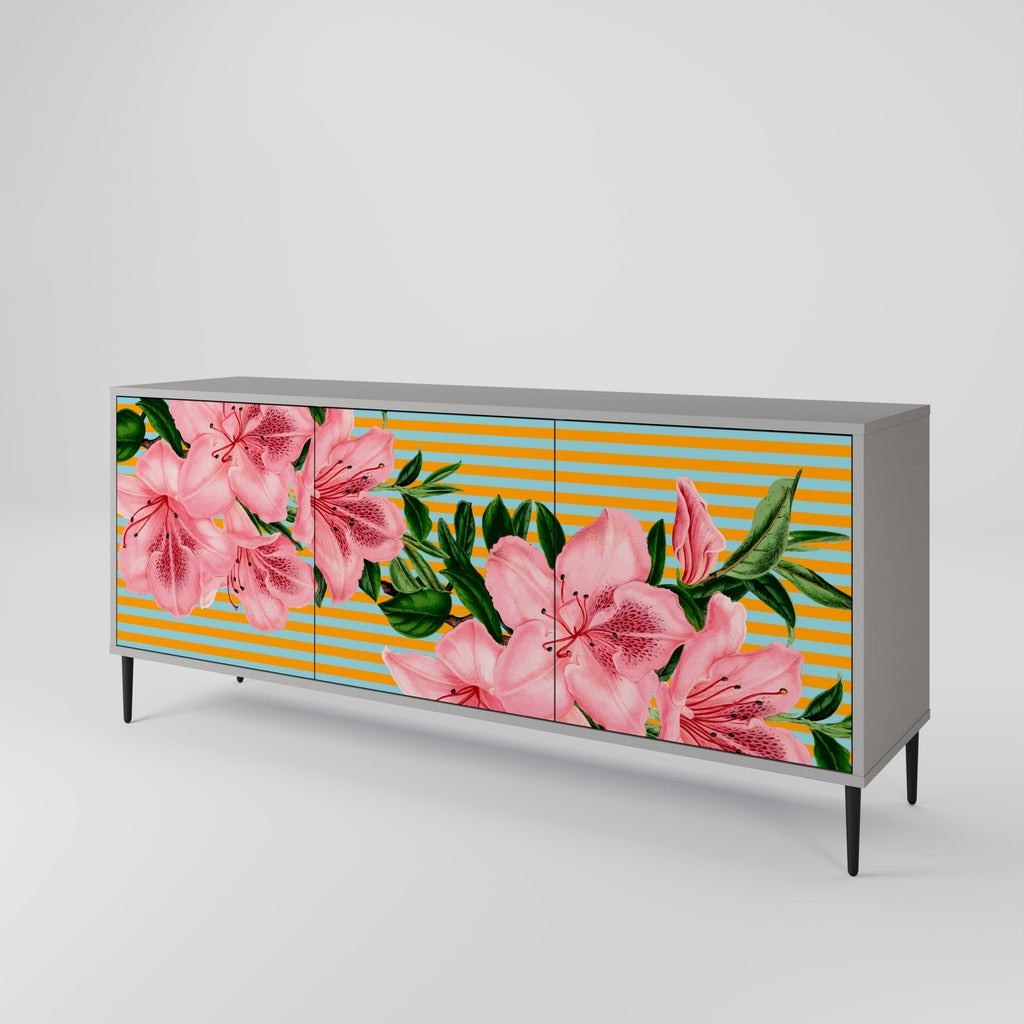 FRAGILE BEAUTY 3-Door Sideboard in Grey Finish