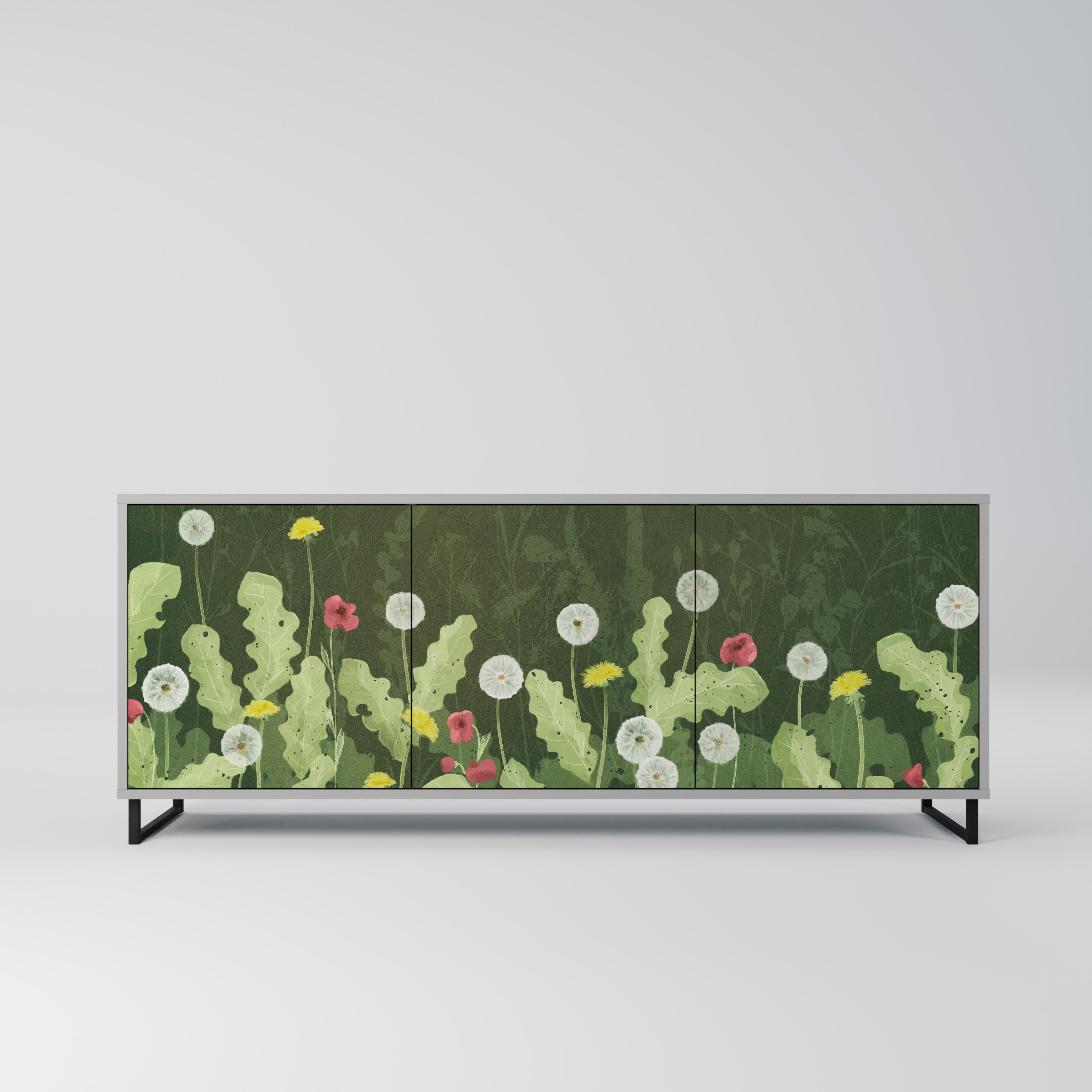 Μπουφές DANDELION AMUSE με 3 πόρτες σε γκρι φινίρισμα