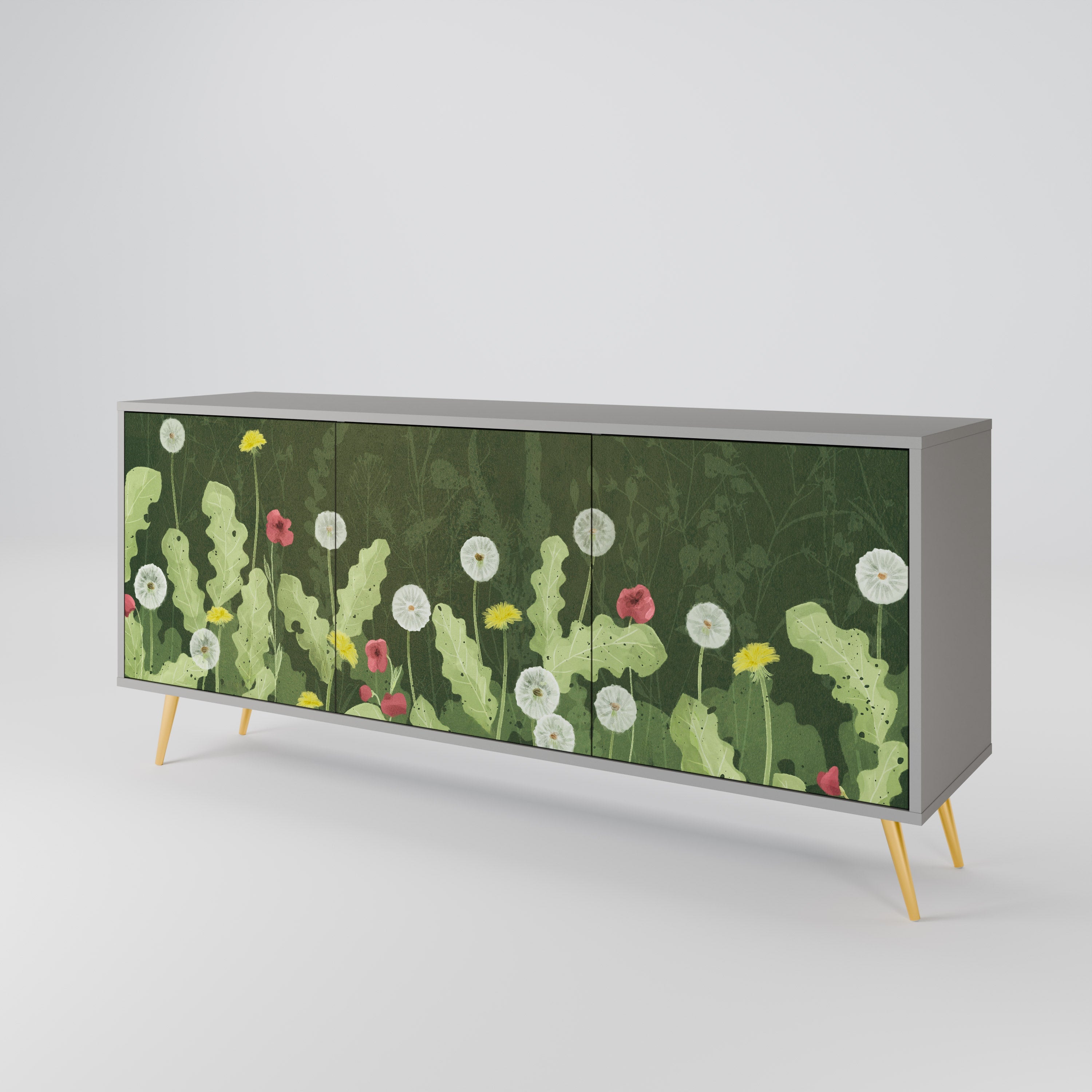 Μπουφές DANDELION AMUSE με 3 πόρτες σε γκρι φινίρισμα