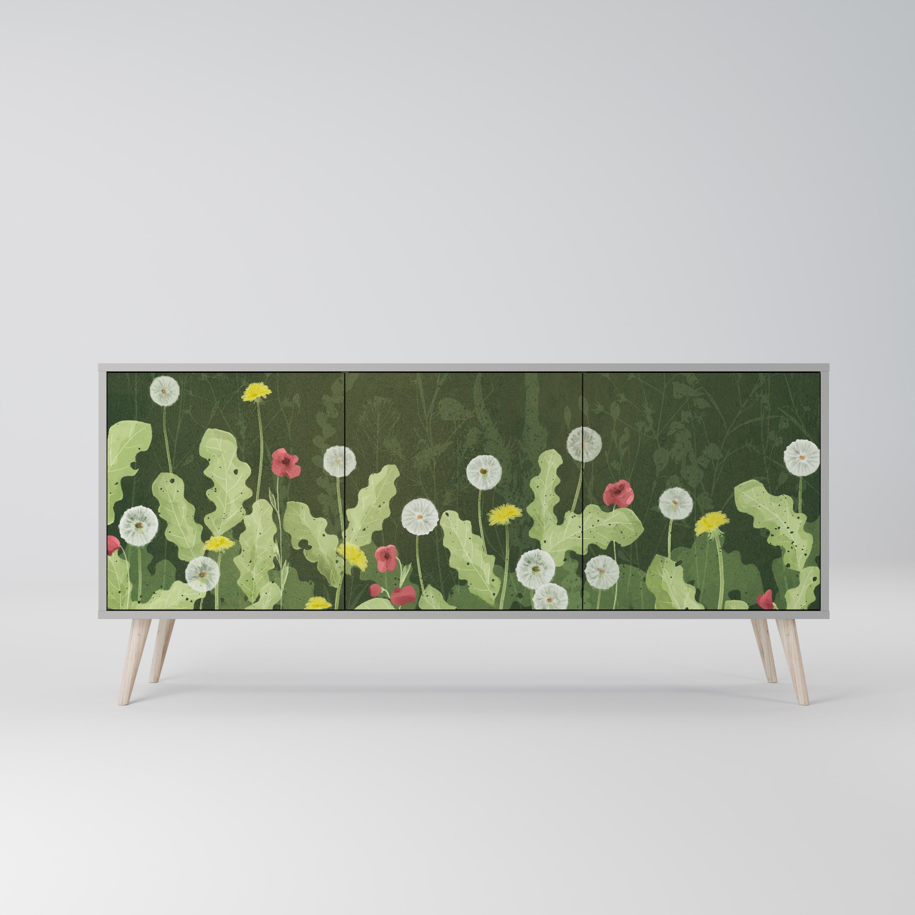 Μπουφές DANDELION AMUSE με 3 πόρτες σε γκρι φινίρισμα