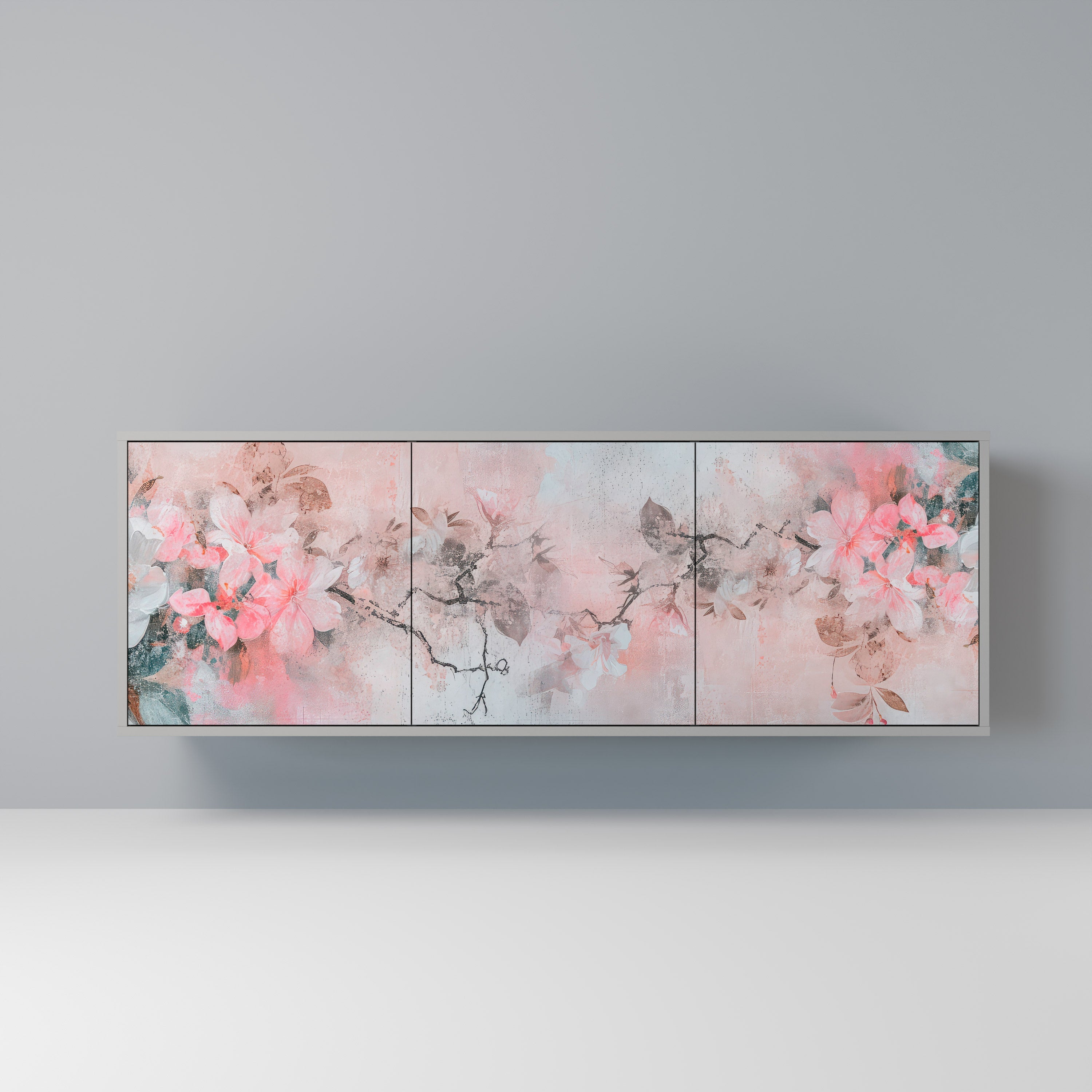 Μπουφές 3 θυρών CHERRY BLOSSOM σε γκρι φινίρισμα