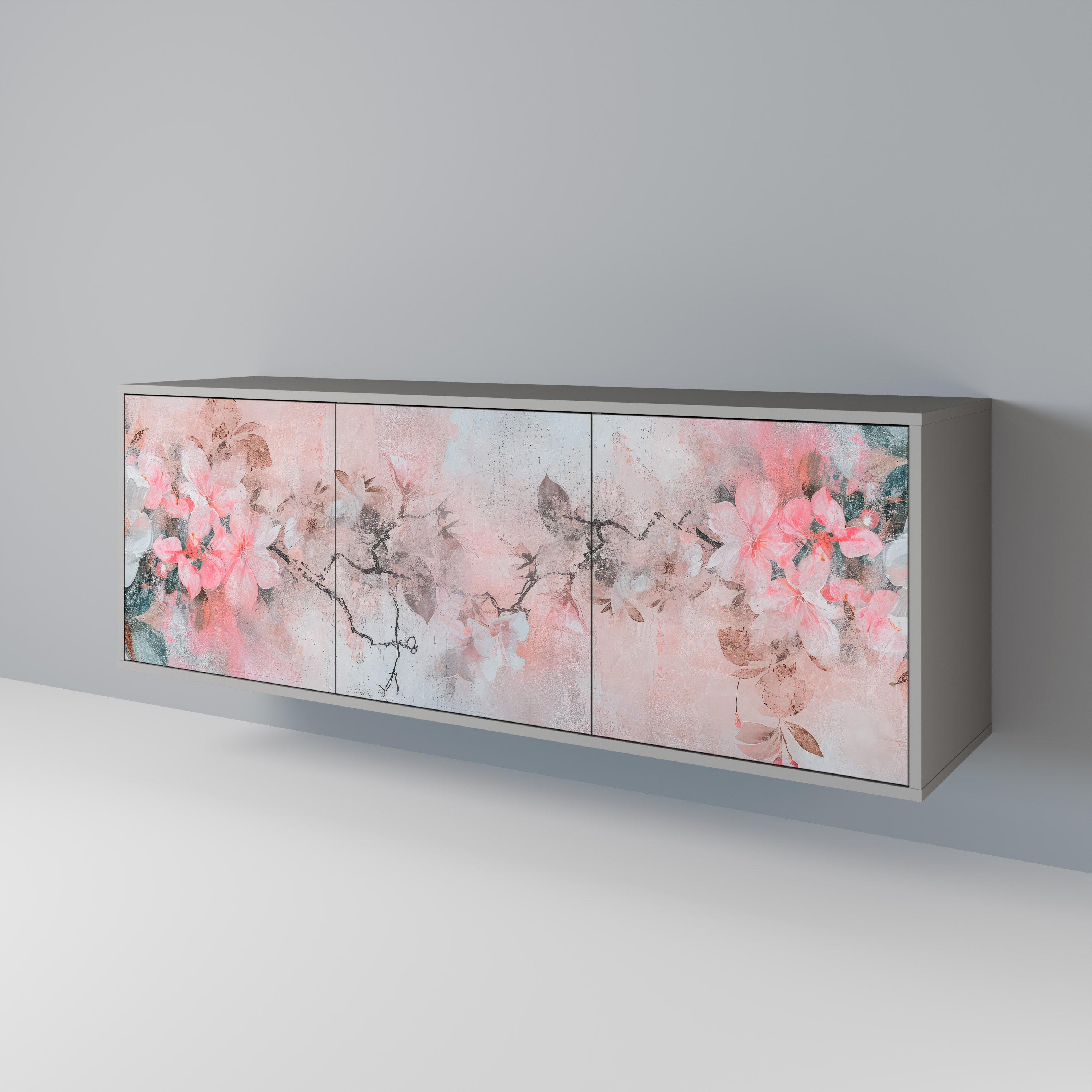 Μπουφές 3 θυρών CHERRY BLOSSOM σε γκρι φινίρισμα