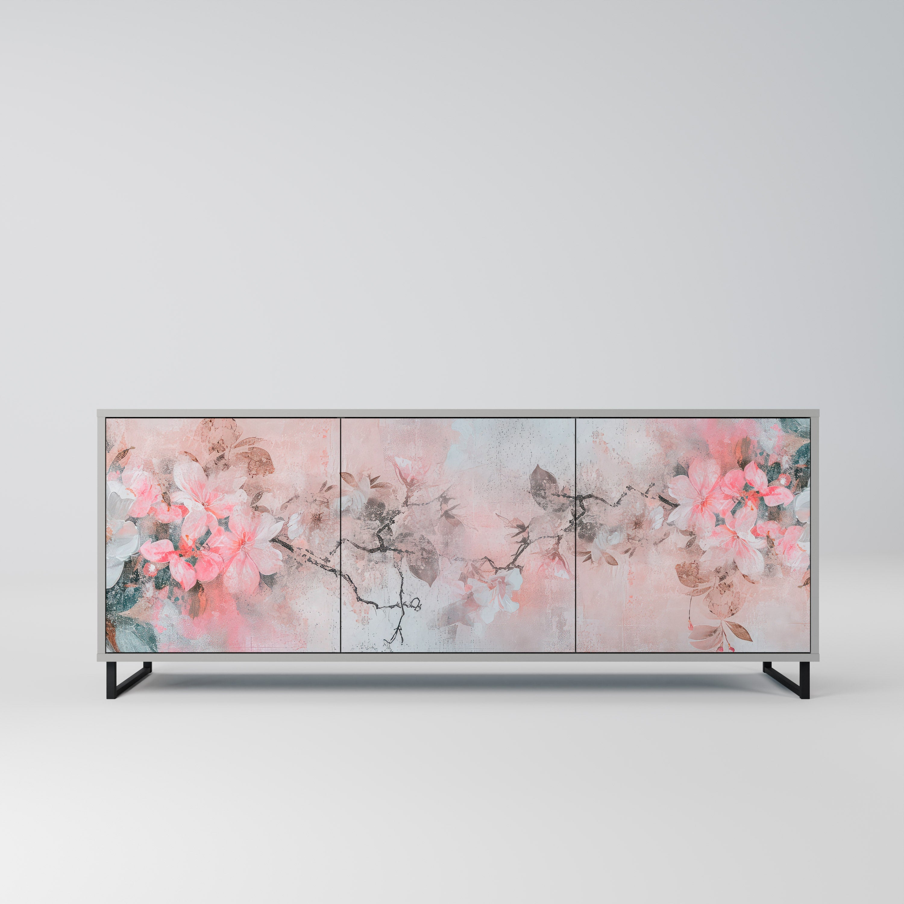 Μπουφές 3 θυρών CHERRY BLOSSOM σε γκρι φινίρισμα