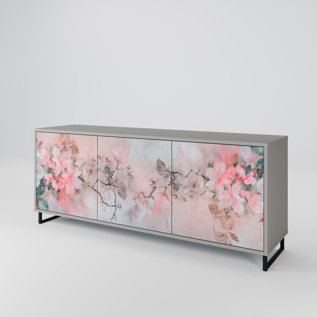 Μπουφές 3 θυρών CHERRY BLOSSOM σε γκρι φινίρισμα