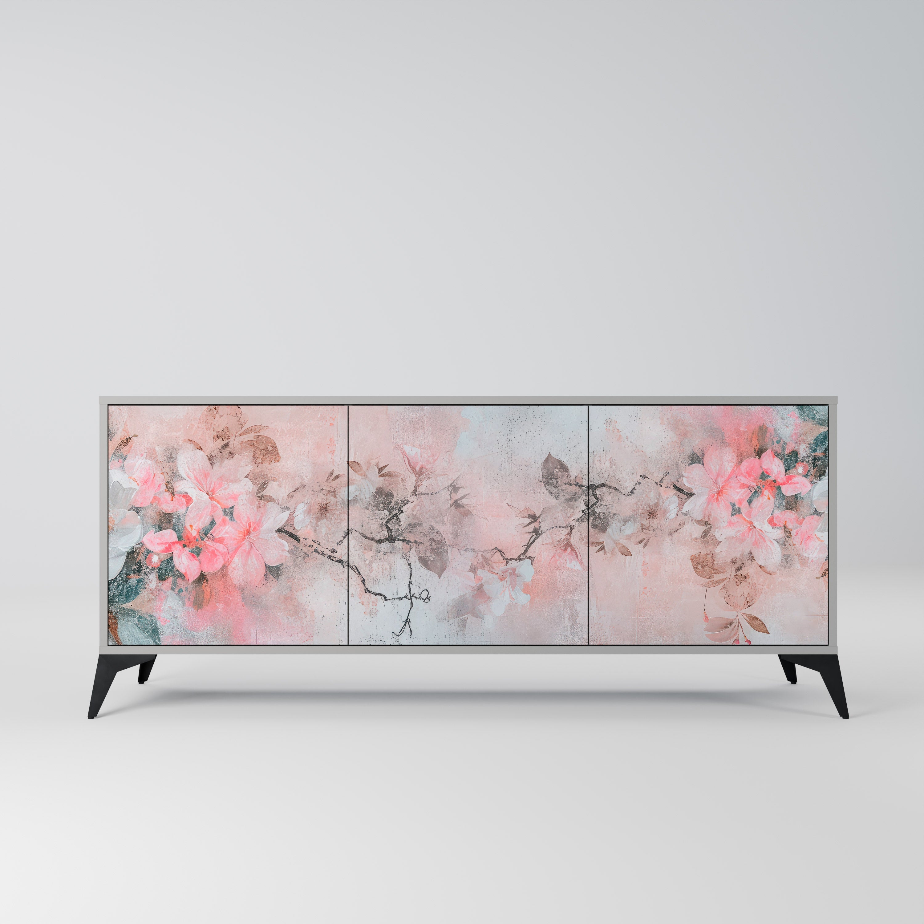 Μπουφές 3 θυρών CHERRY BLOSSOM σε γκρι φινίρισμα
