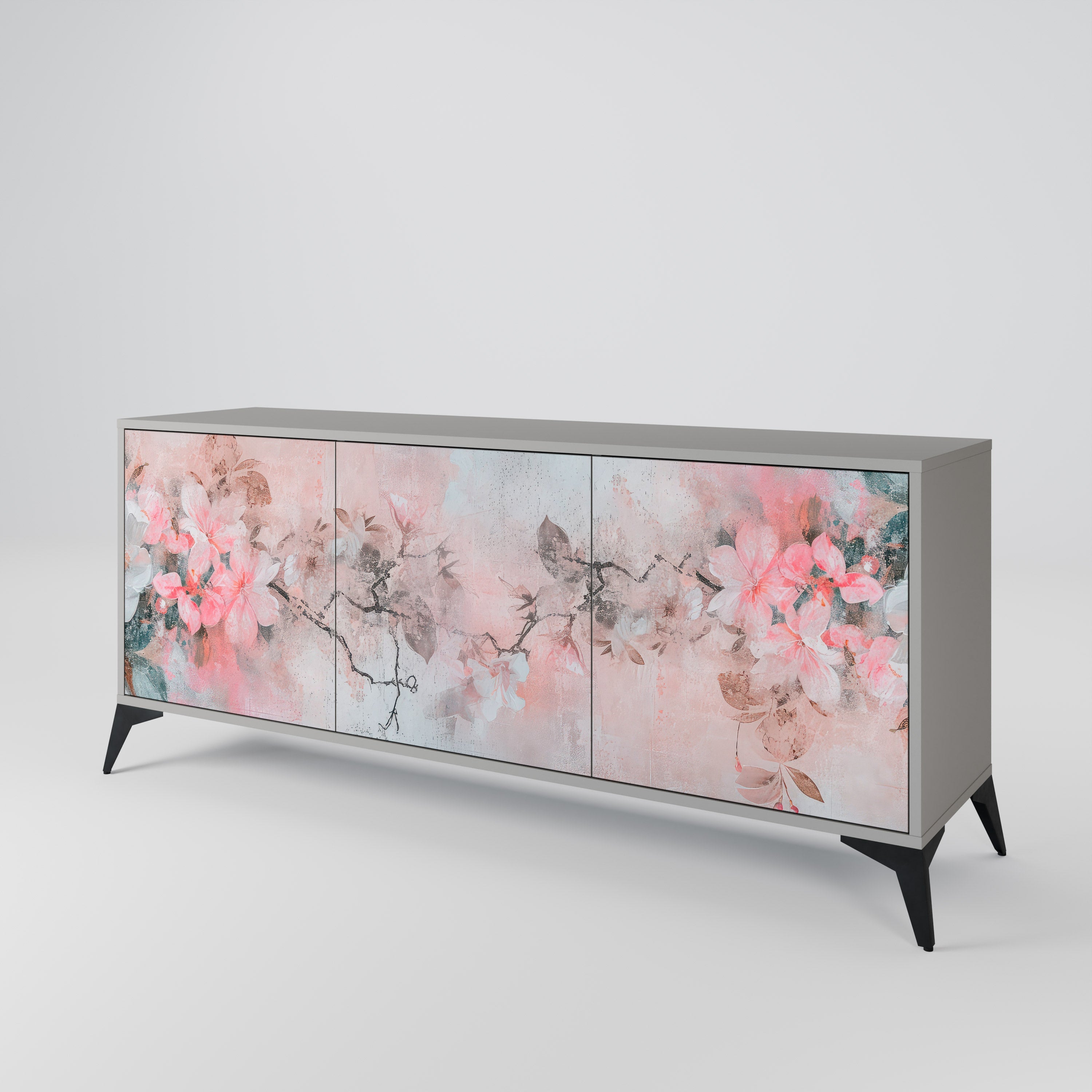 Μπουφές 3 θυρών CHERRY BLOSSOM σε γκρι φινίρισμα