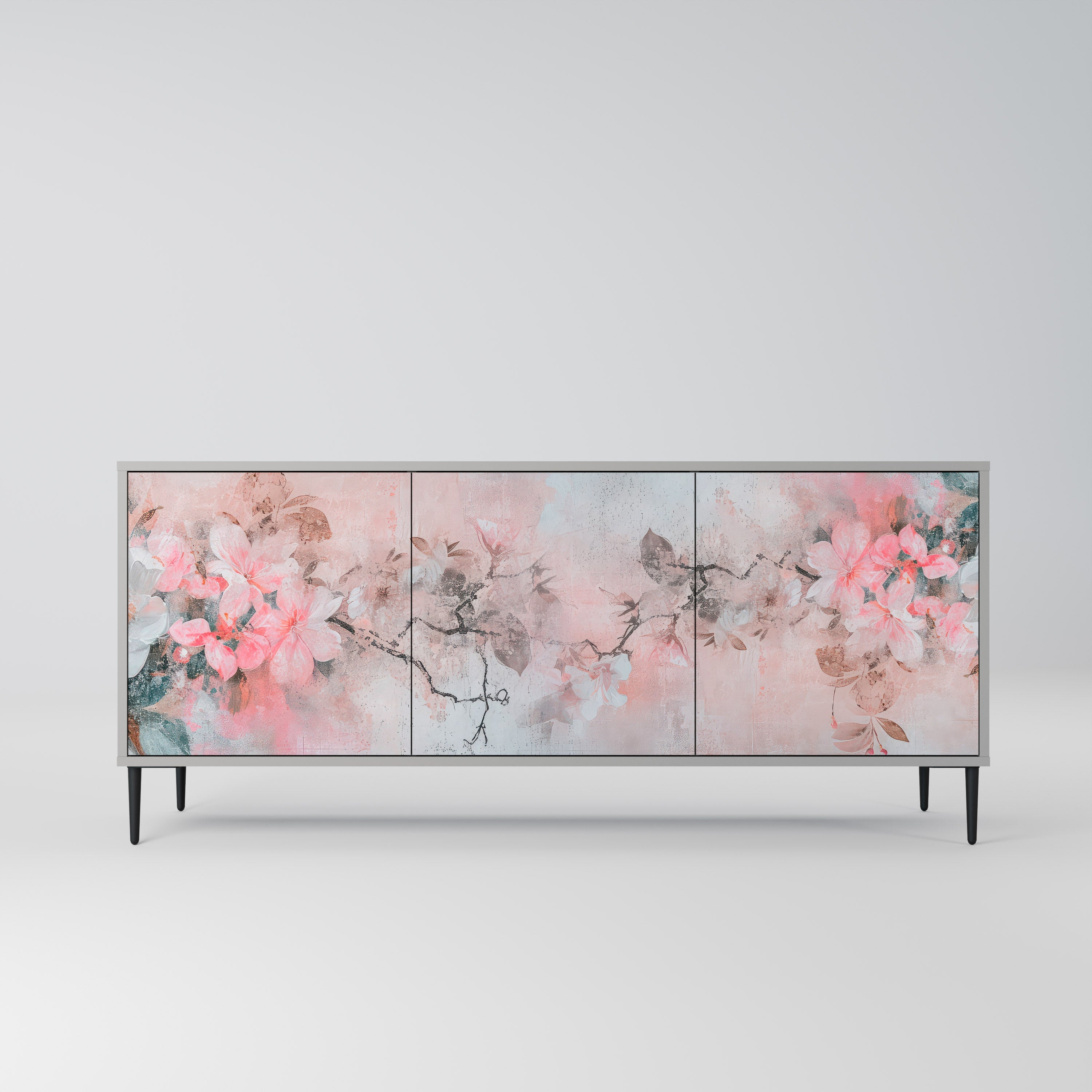 Μπουφές 3 θυρών CHERRY BLOSSOM σε γκρι φινίρισμα