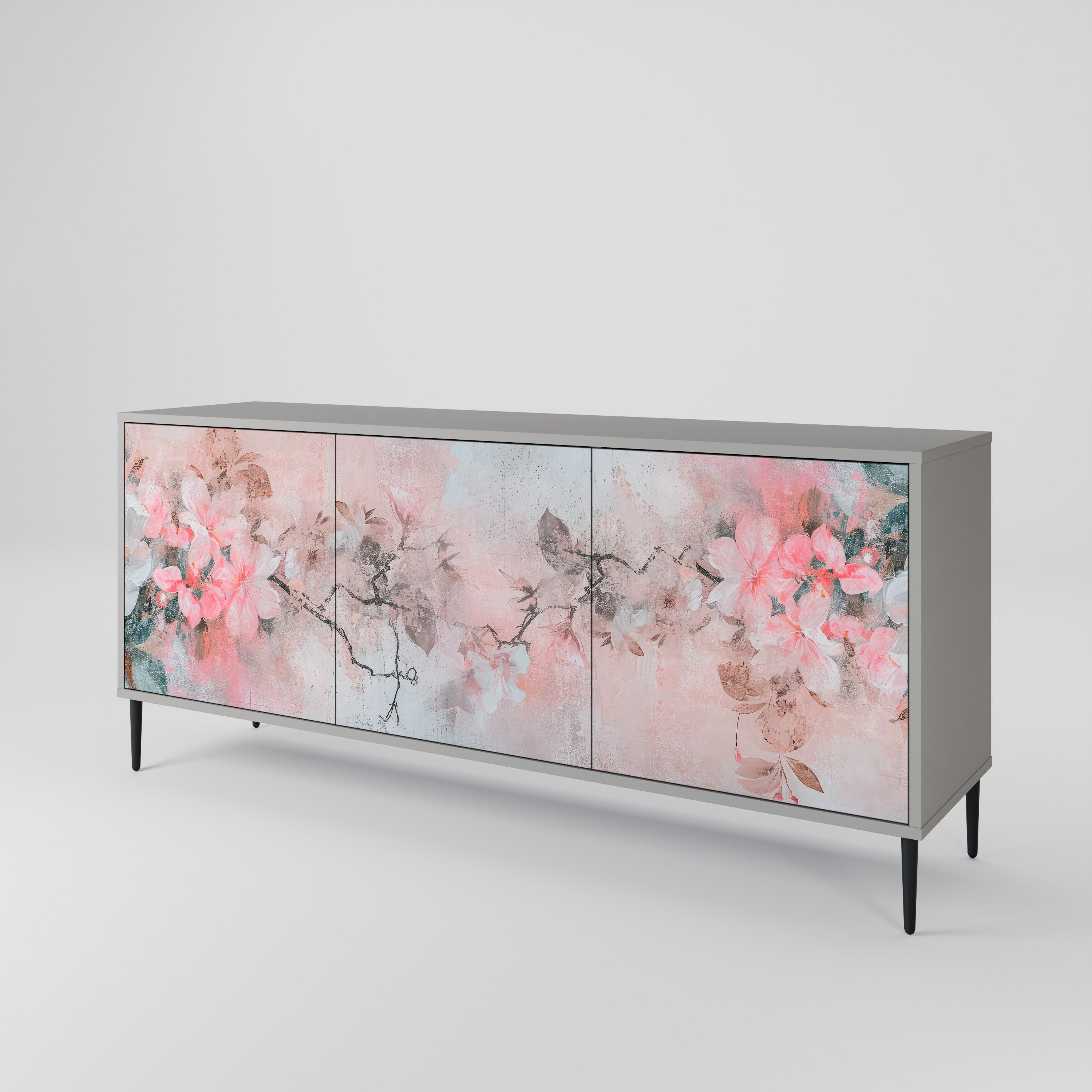 Μπουφές 3 θυρών CHERRY BLOSSOM σε γκρι φινίρισμα