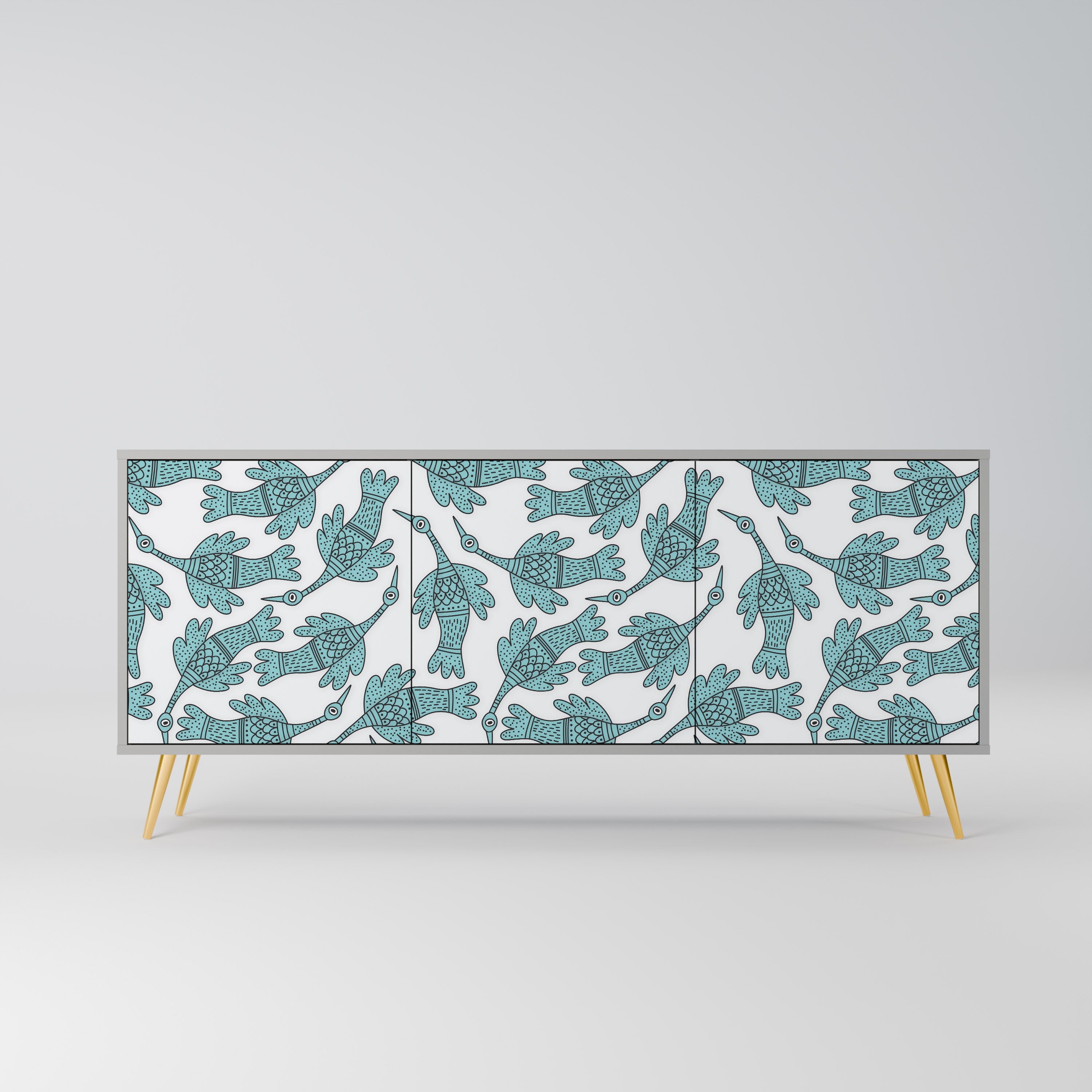 WATERSPOUT SONGIBIRD 3-Door Sideboard in Grey Finish