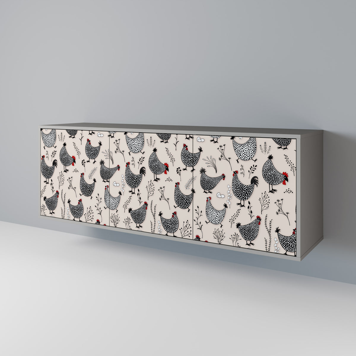 HAPPY HENS Μπουφές 3-θυρών