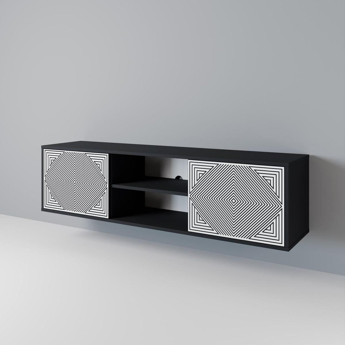 POLYGON ILLUSION 2-Door TV Cabinet