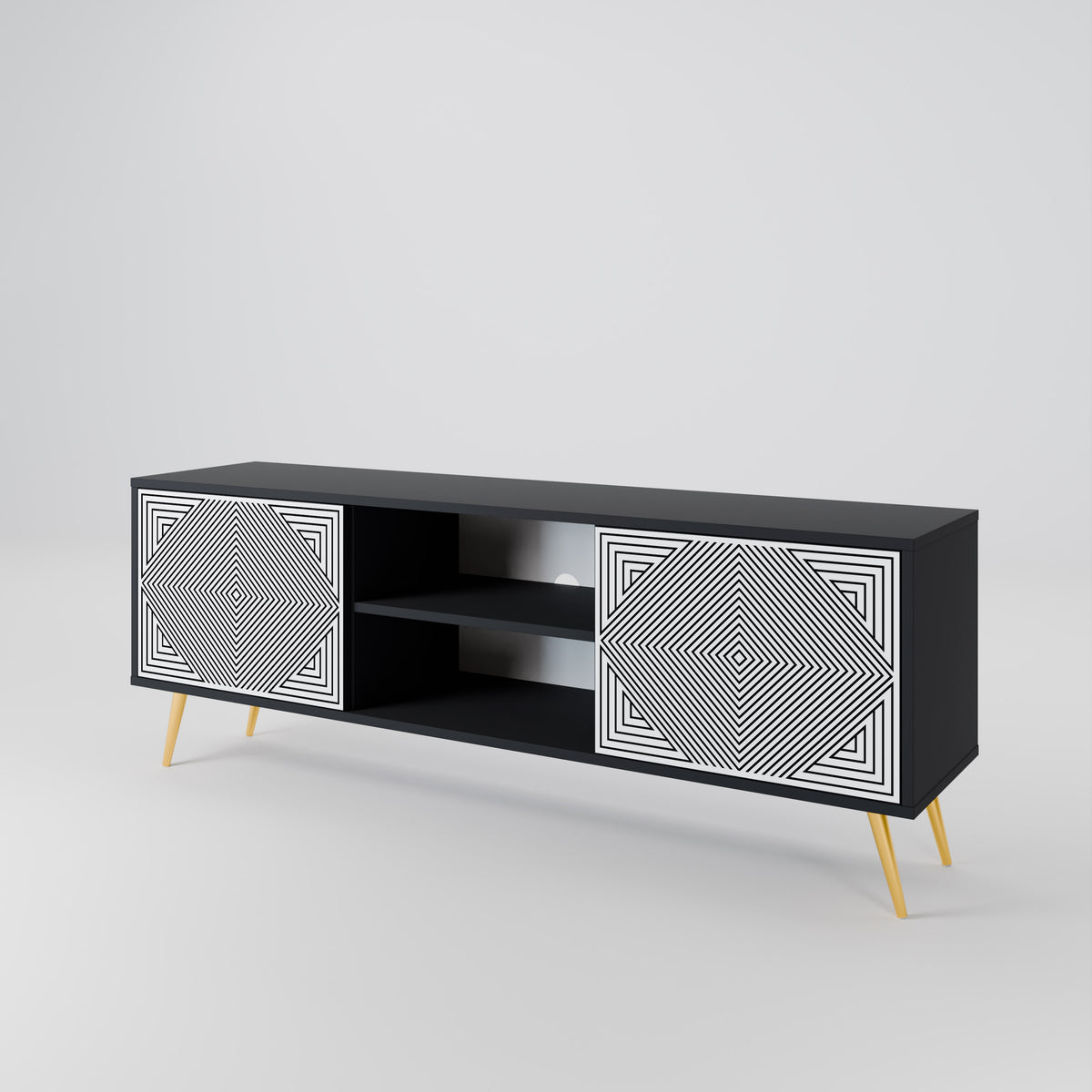 POLYGON ILLUSION 2-Door TV Cabinet