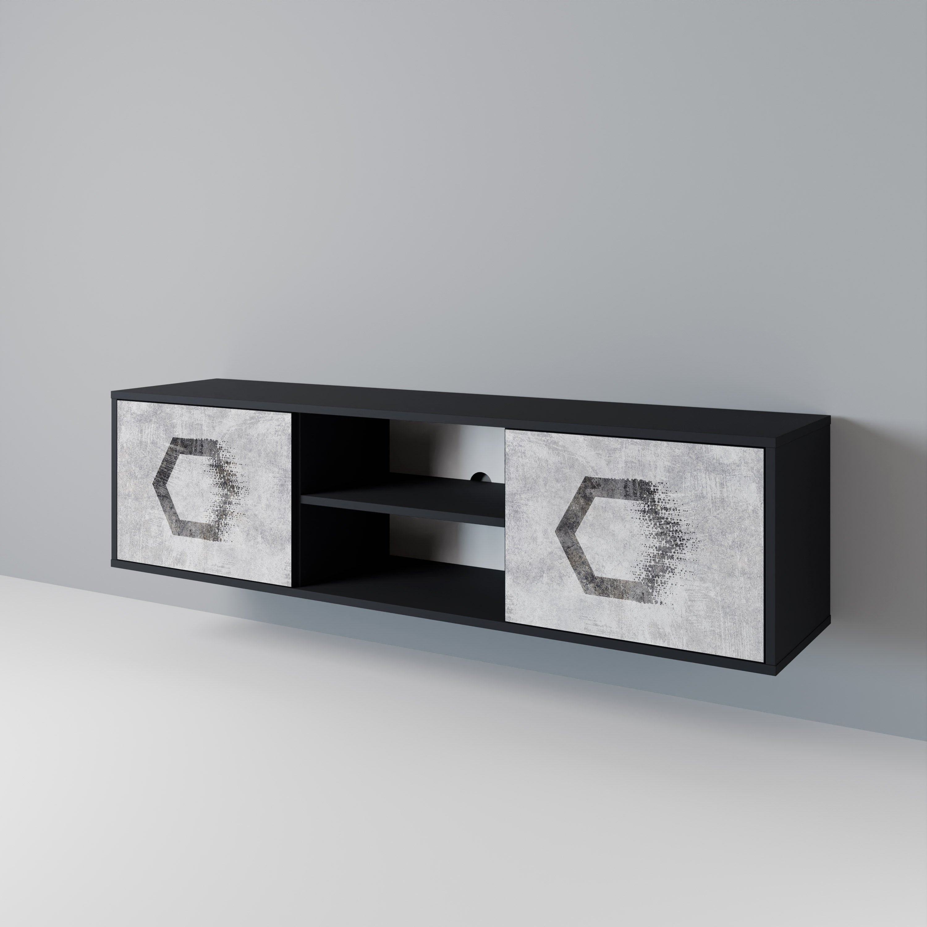 HEXAGONAL FIGURES 2-Door TV Cabinet