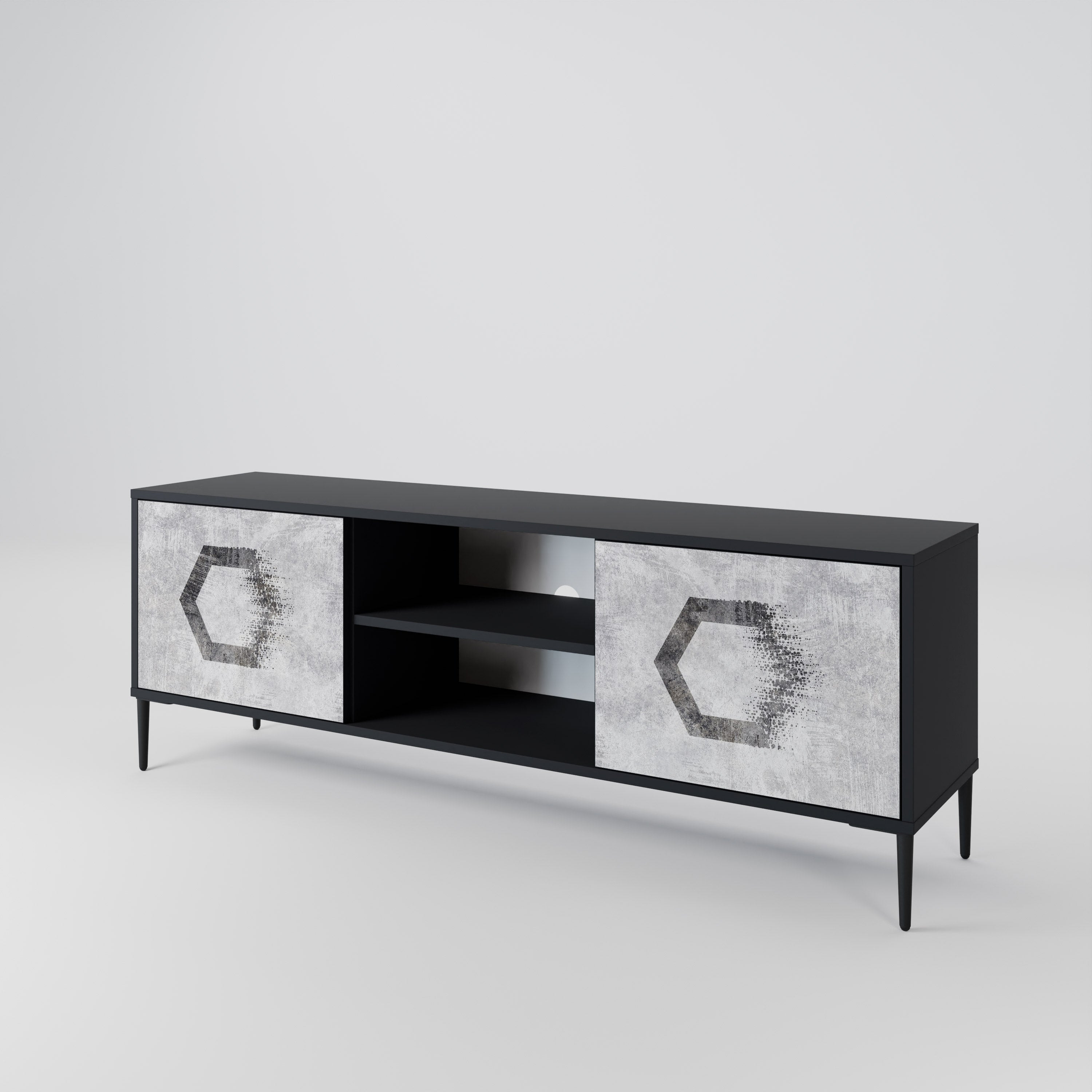 HEXAGONAL FIGURES 2-Door TV Cabinet