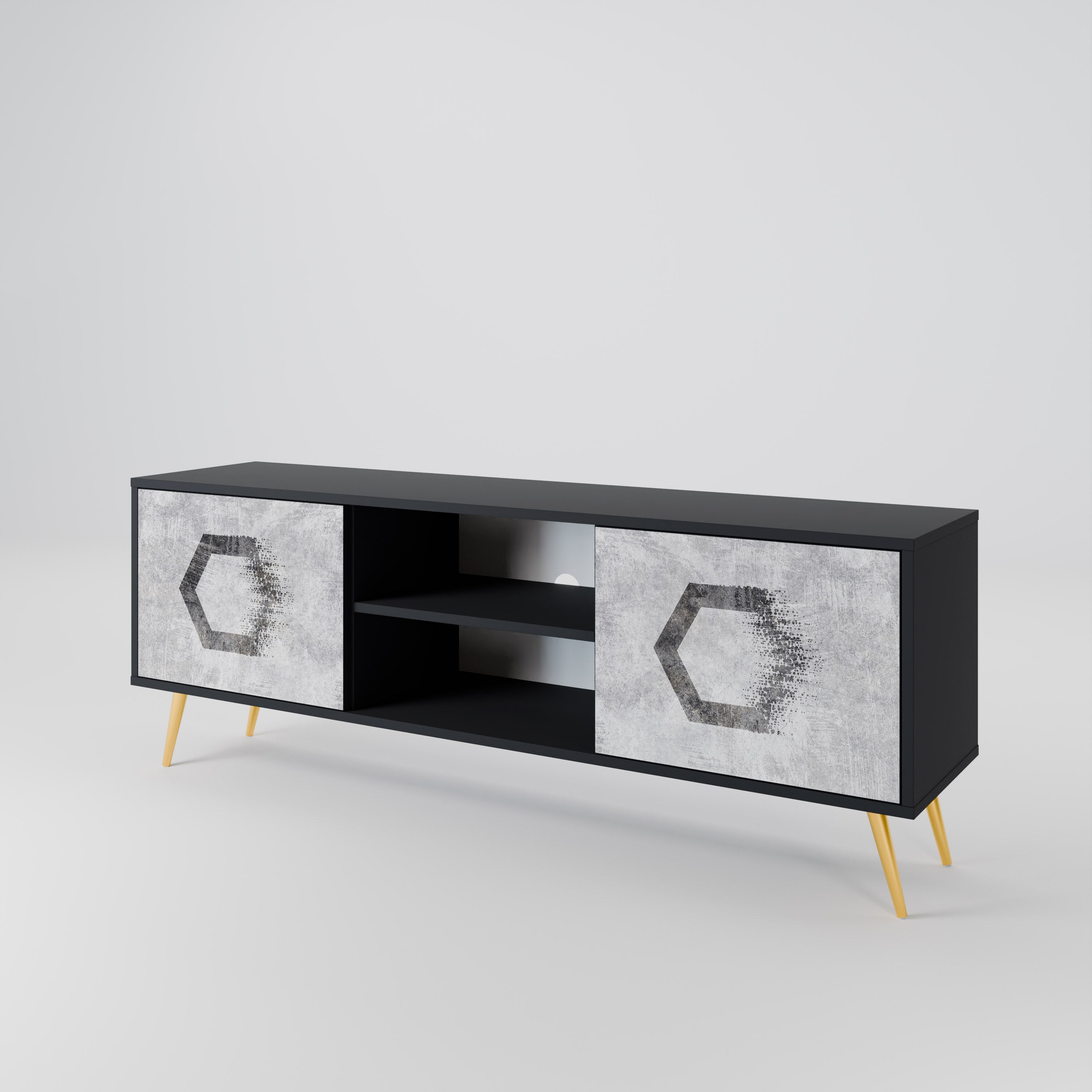 HEXAGONAL FIGURES 2-Door TV Cabinet