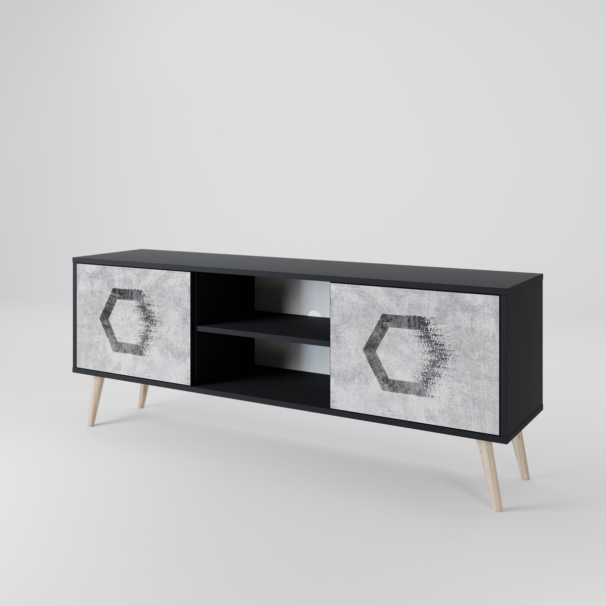 HEXAGONAL FIGURES Έπιπλο τηλεόρασης 2-θυρών