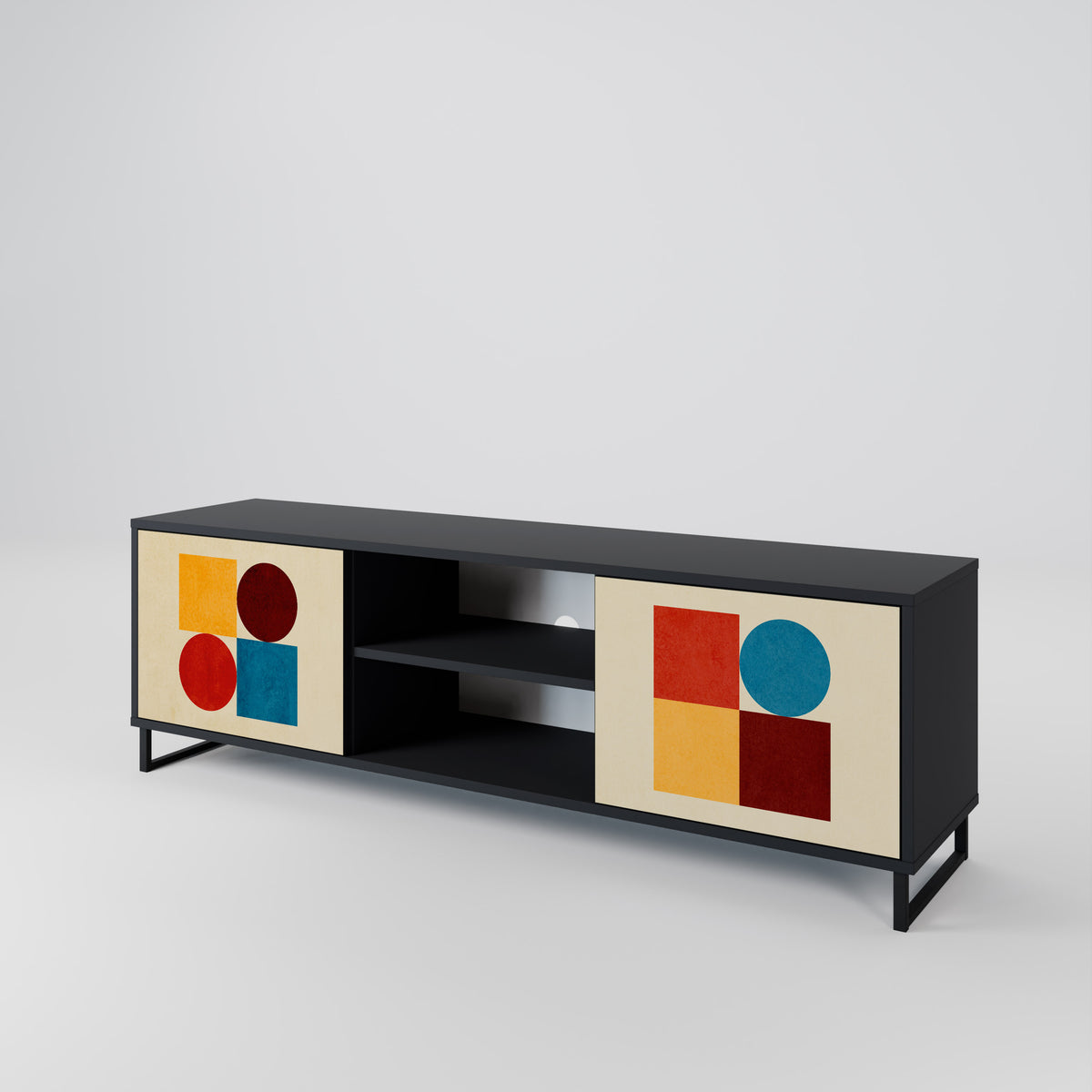 GEOMETRIC PUZZLE Έπιπλο τηλεόρασης 2-θυρών