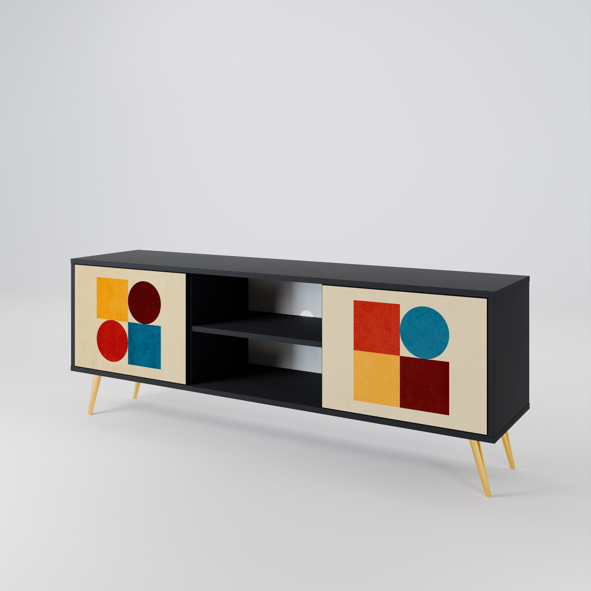 GEOMETRIC PUZZLE Έπιπλο τηλεόρασης 2-θυρών