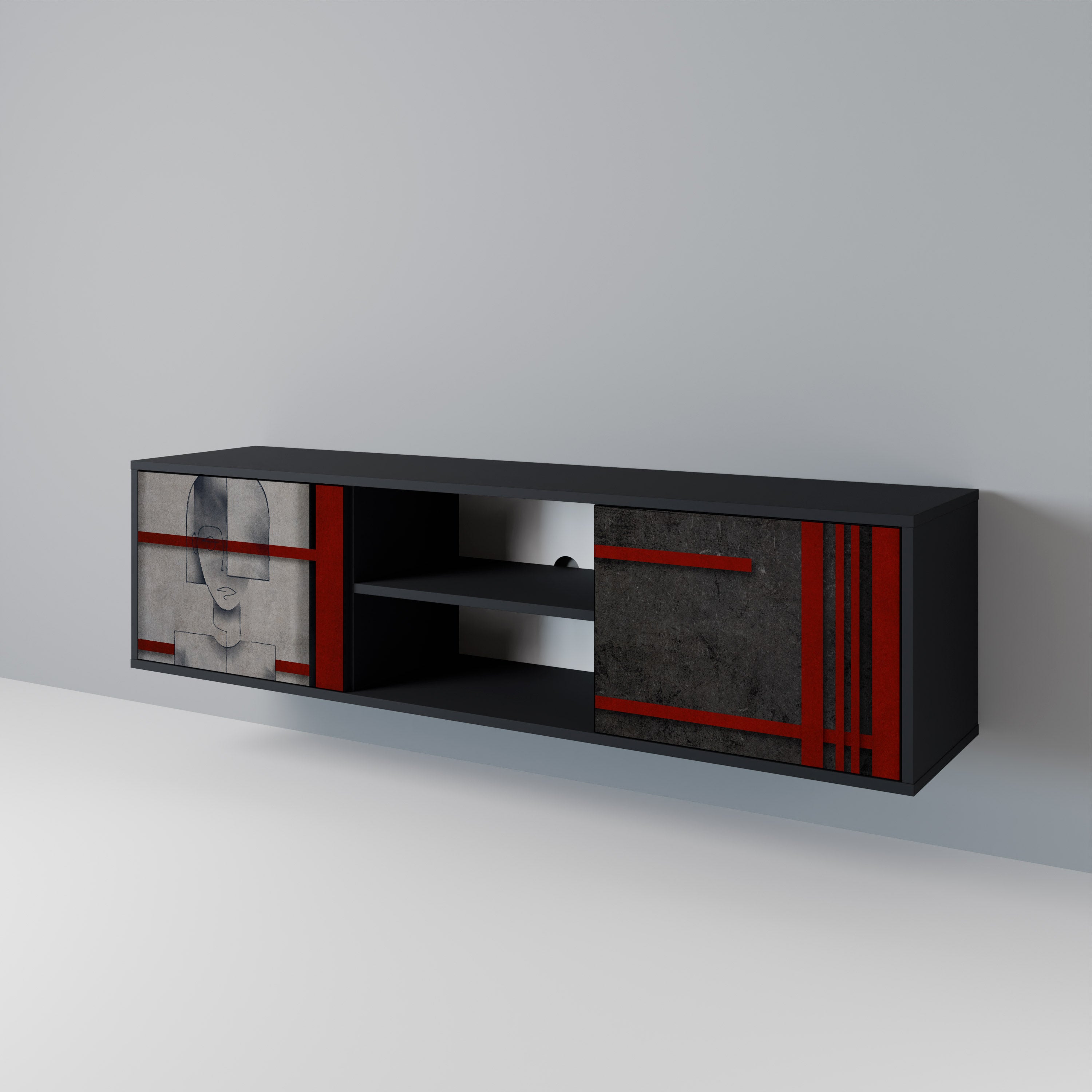 GRAY FIGURES Έπιπλο τηλεόρασης 2-θυρών