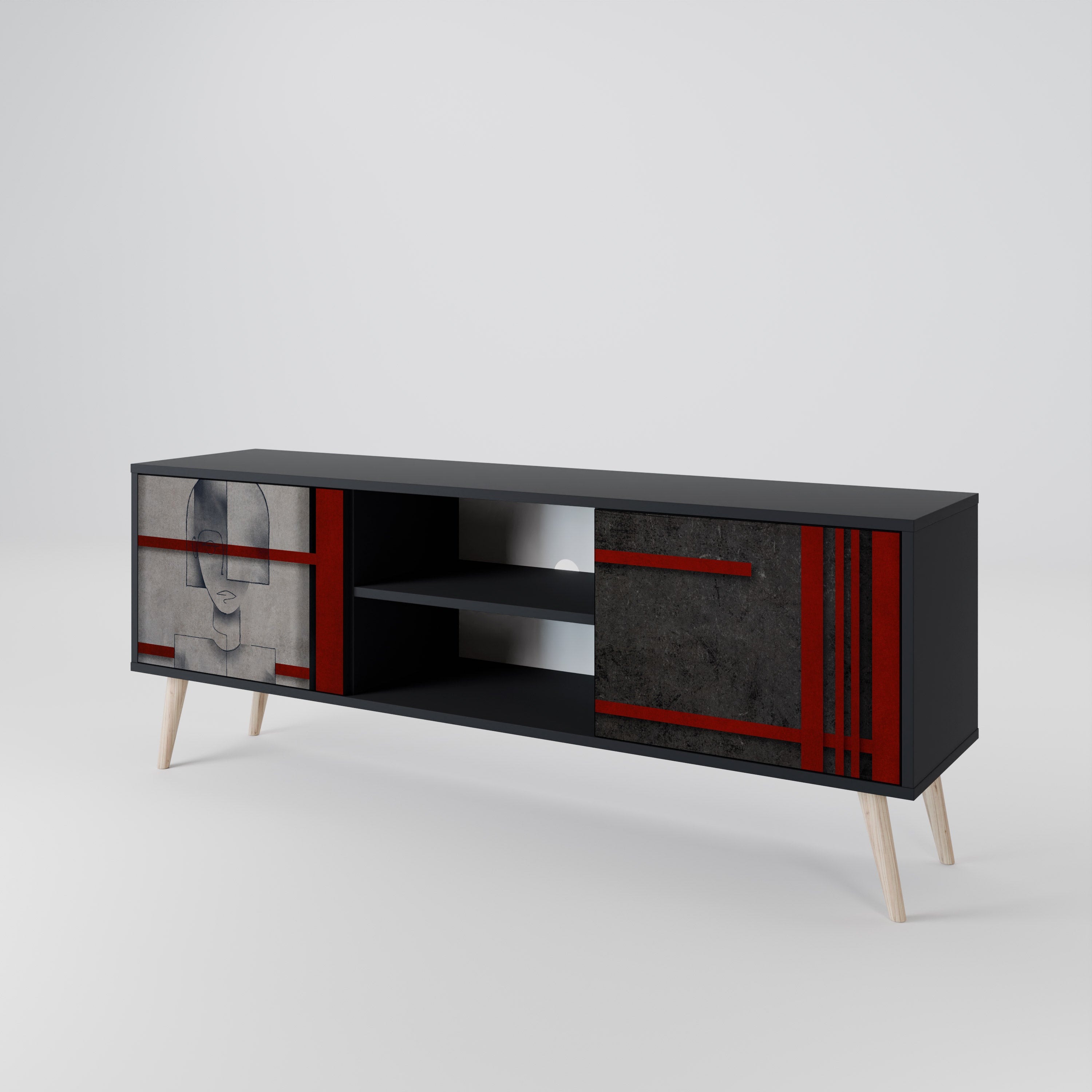 GRAY FIGURES Έπιπλο τηλεόρασης 2-θυρών