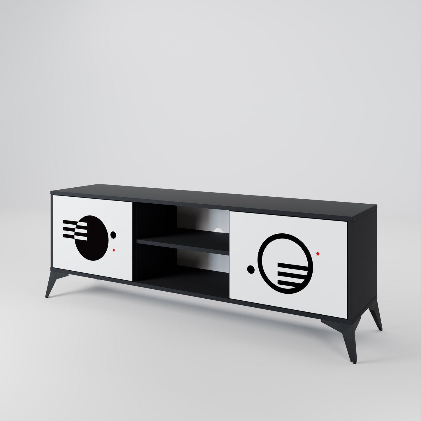 BLACK AND WHITE COMBINATION Έπιπλο τηλεόρασης 2-θυρών
