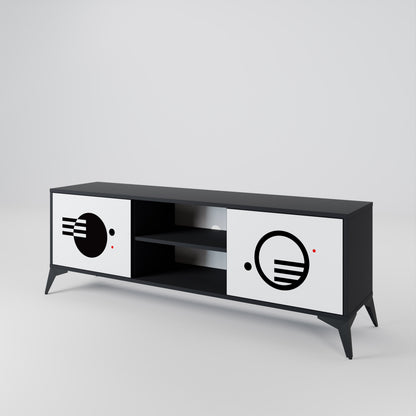 BLACK AND WHITE COMBINATION Έπιπλο τηλεόρασης 2-θυρών