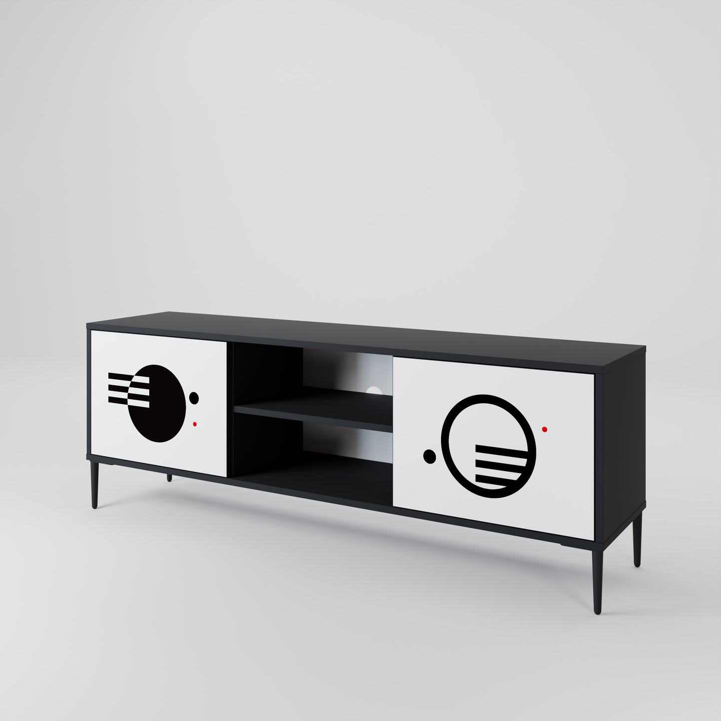 BLACK AND WHITE COMBINATION Έπιπλο τηλεόρασης 2-θυρών