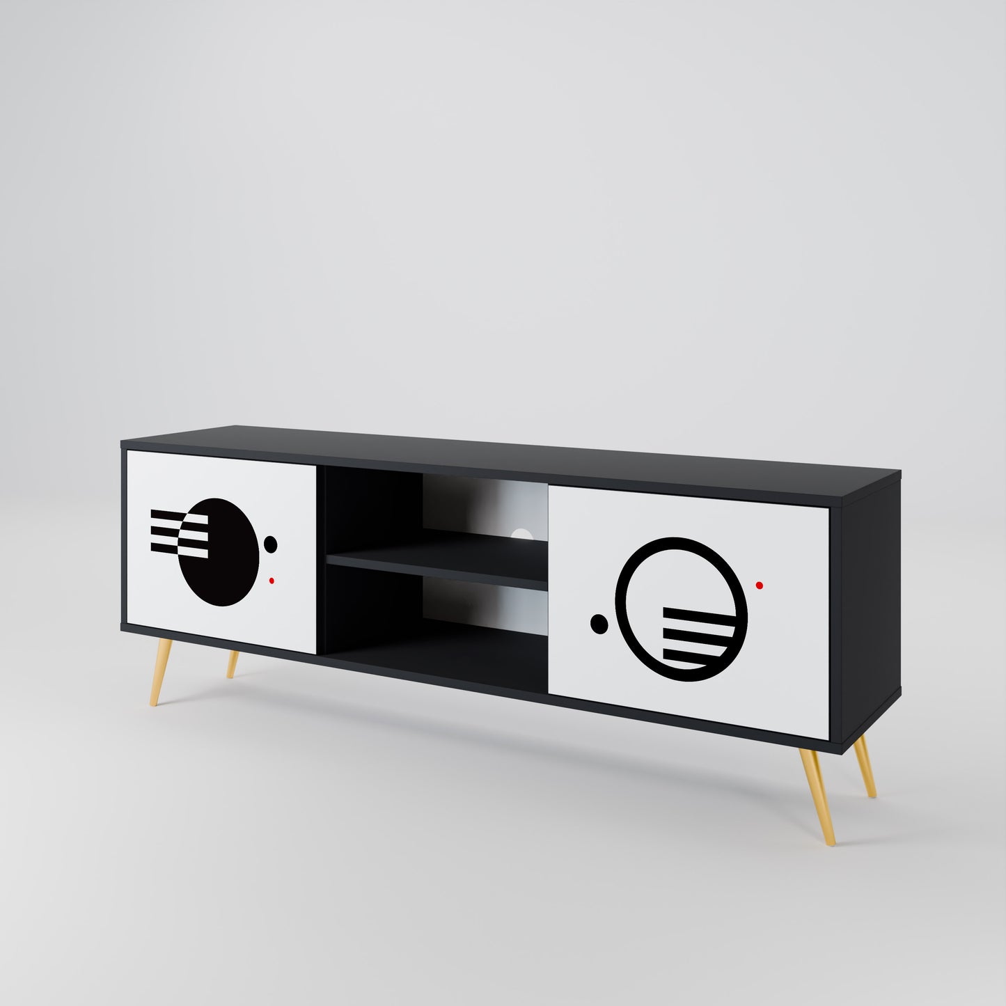 BLACK AND WHITE COMBINATION Έπιπλο τηλεόρασης 2-θυρών