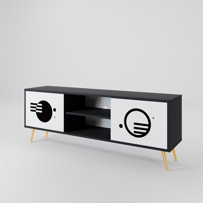 BLACK AND WHITE COMBINATION Έπιπλο τηλεόρασης 2-θυρών