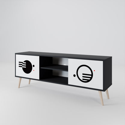 BLACK AND WHITE COMBINATION Έπιπλο τηλεόρασης 2-θυρών