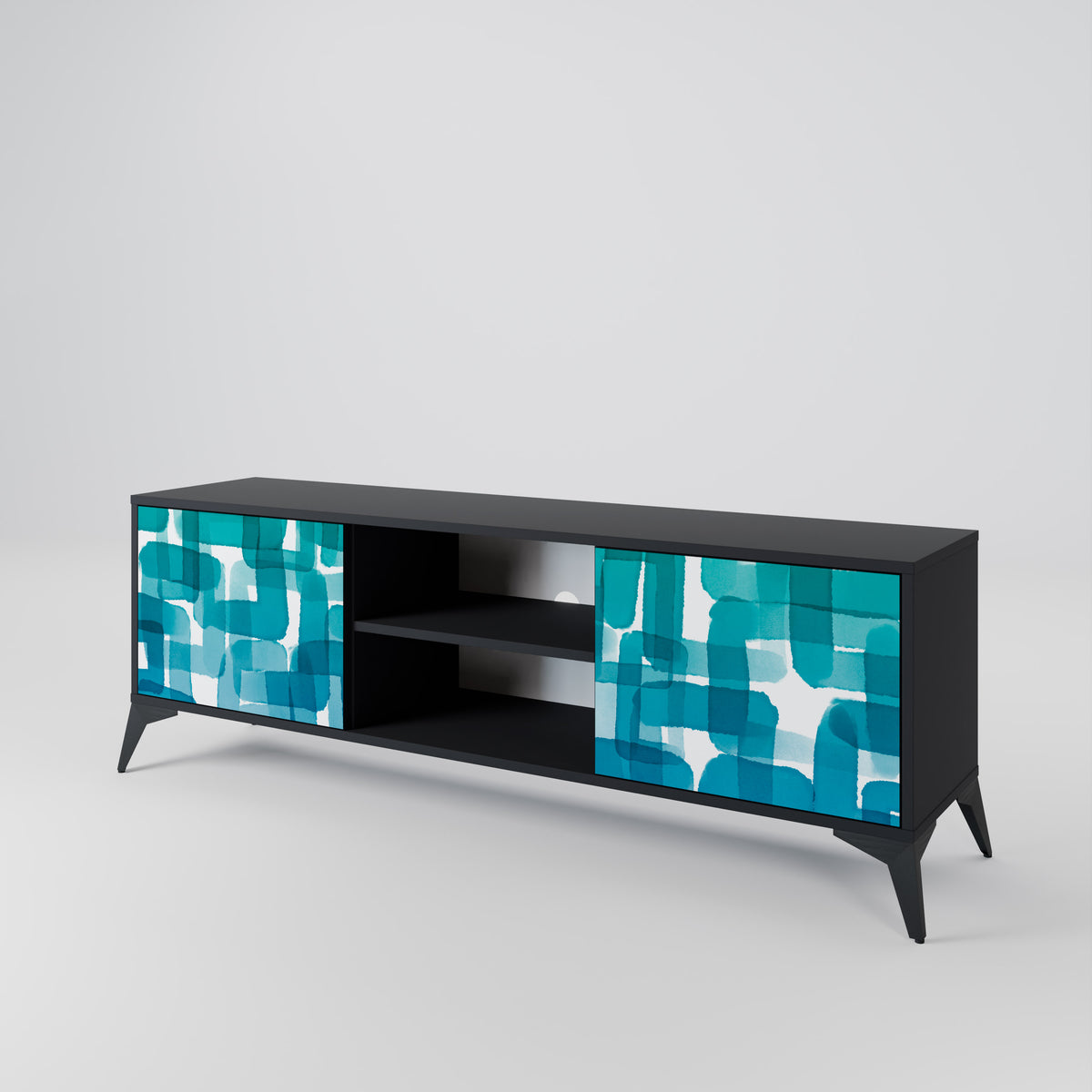 TURQUOISE RECTANGLES Έπιπλο τηλεόρασης 2-θυρών