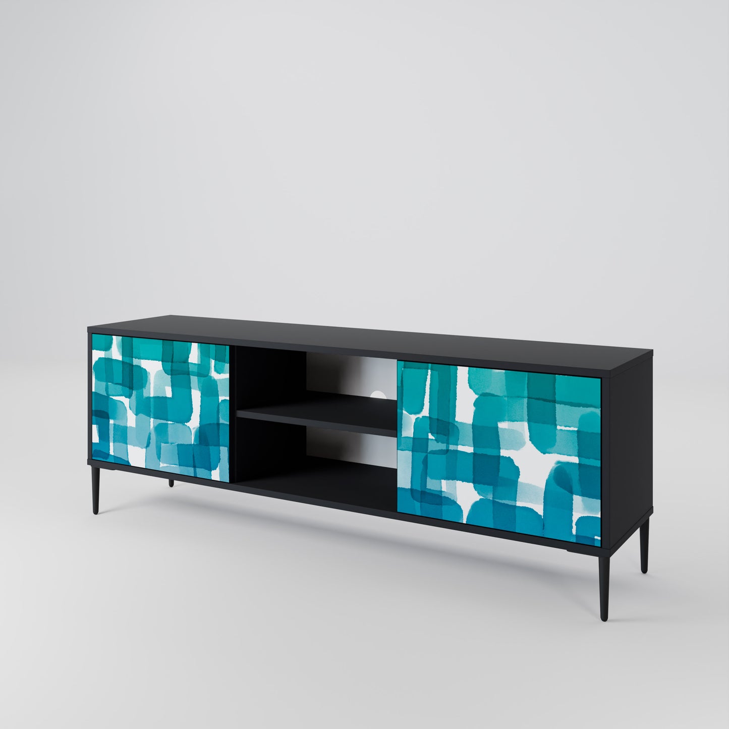 TURQUOISE RECTANGLES Έπιπλο τηλεόρασης 2-θυρών