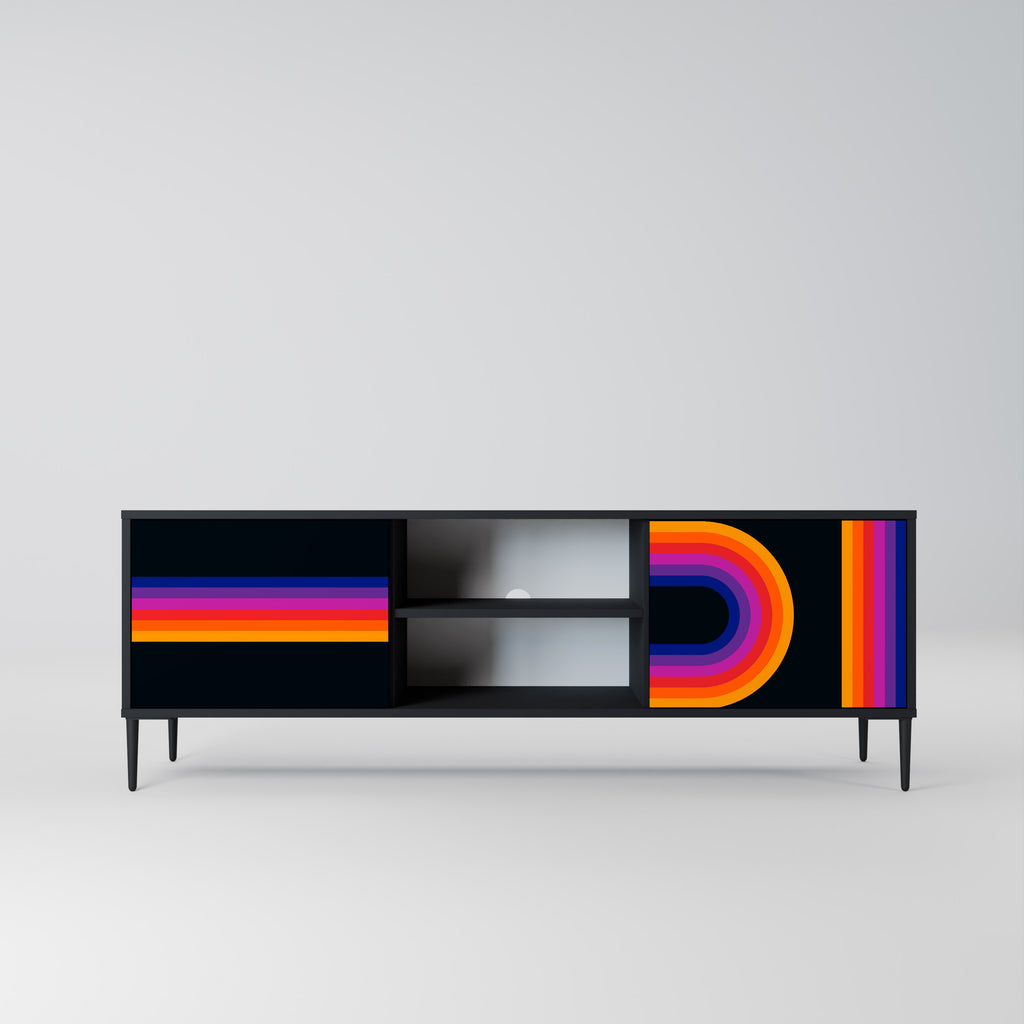 BLINDED BY THE LIGHTS 2-Door TV Stand in Black Finish