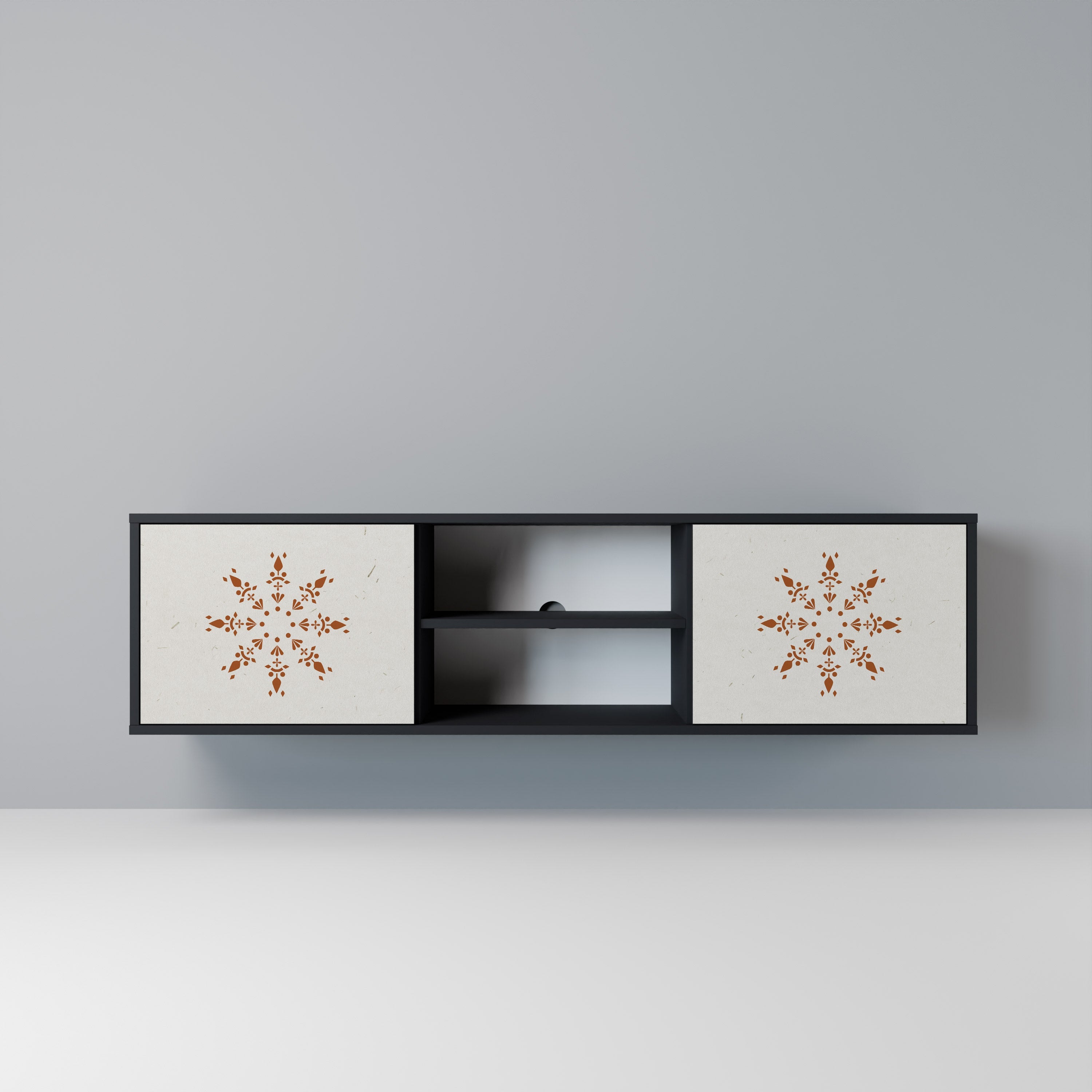 DAILY HARMONY 2-Door TV Stand in Black Finish