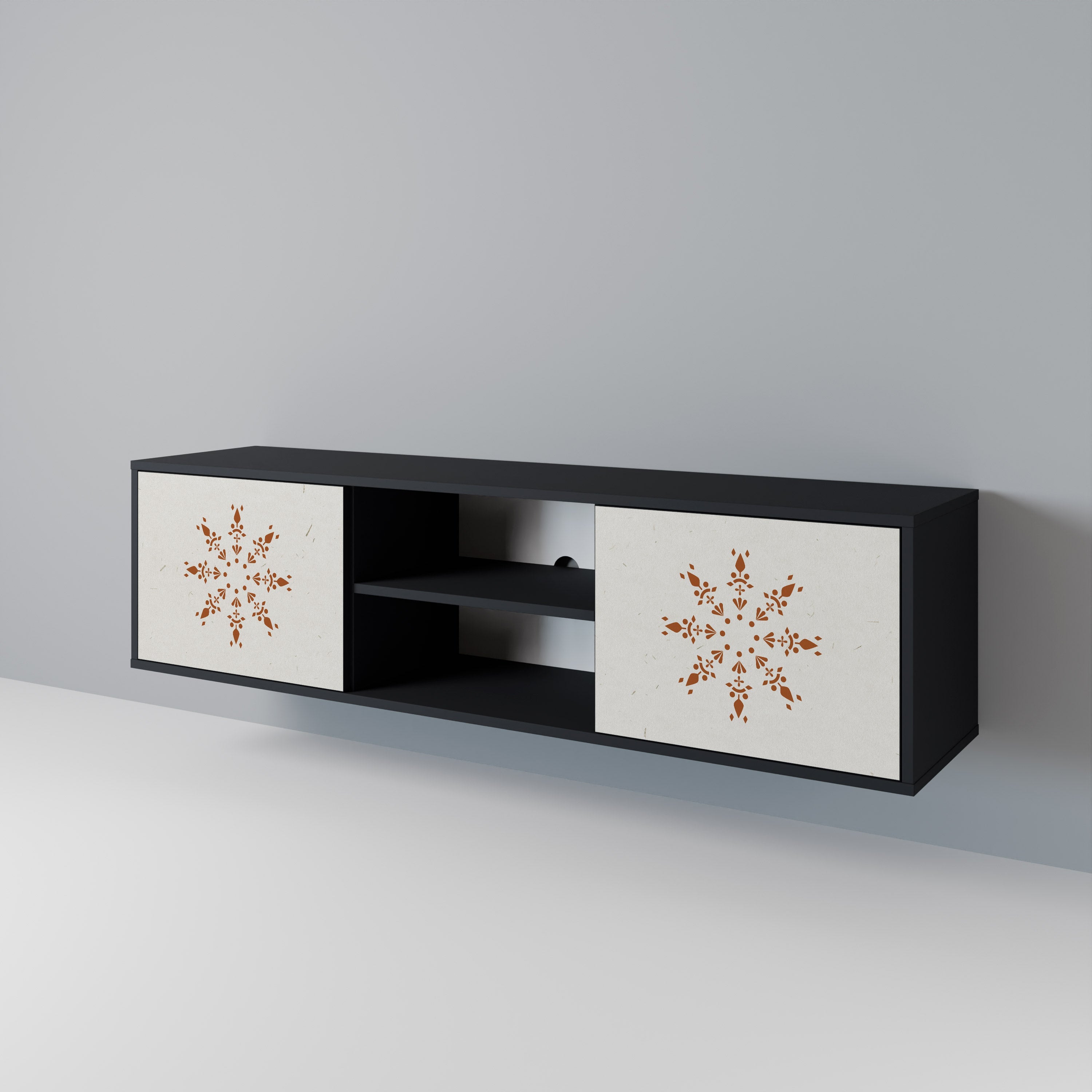DAILY HARMONY 2-Door TV Stand in Black Finish