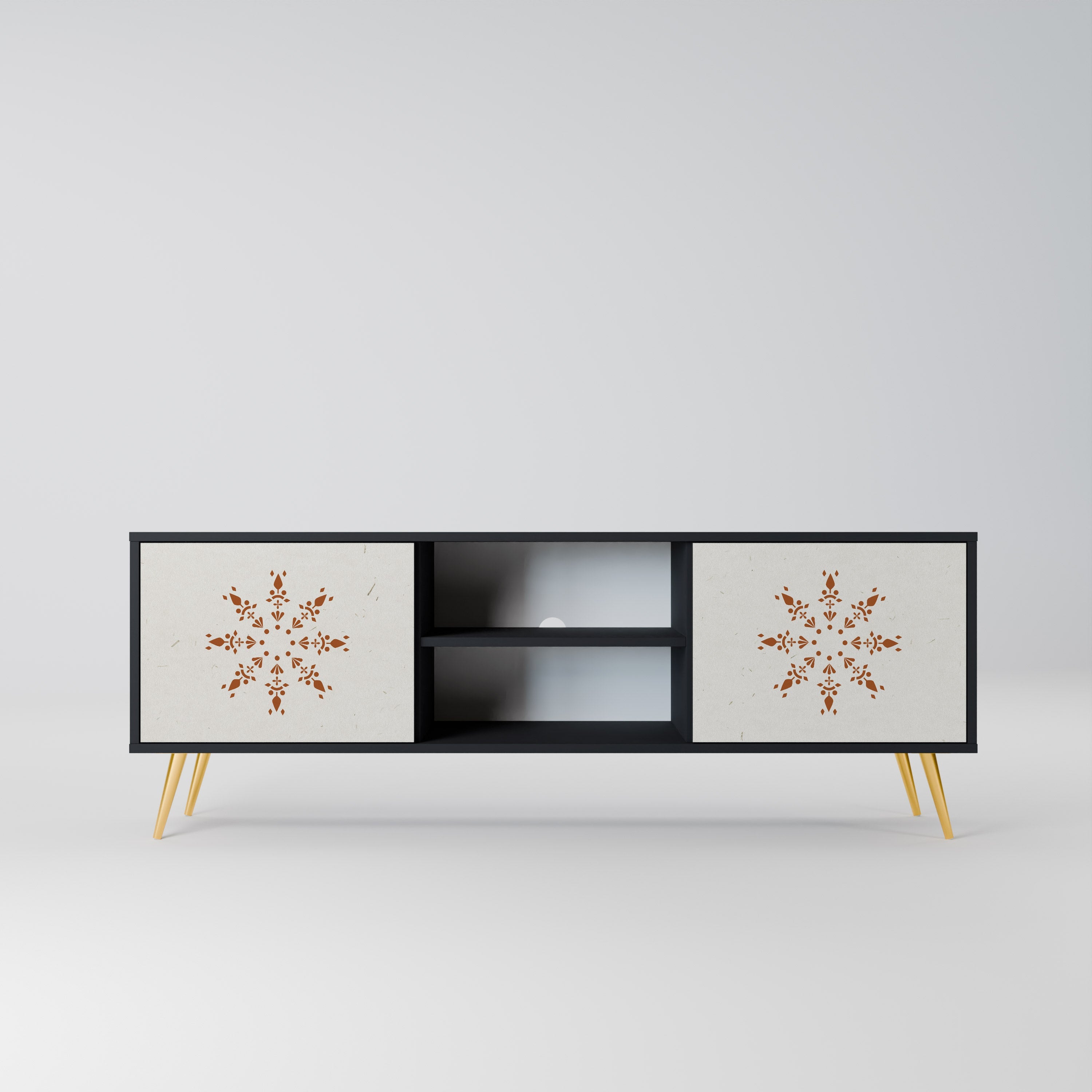 DAILY HARMONY 2-Door TV Stand in Black Finish