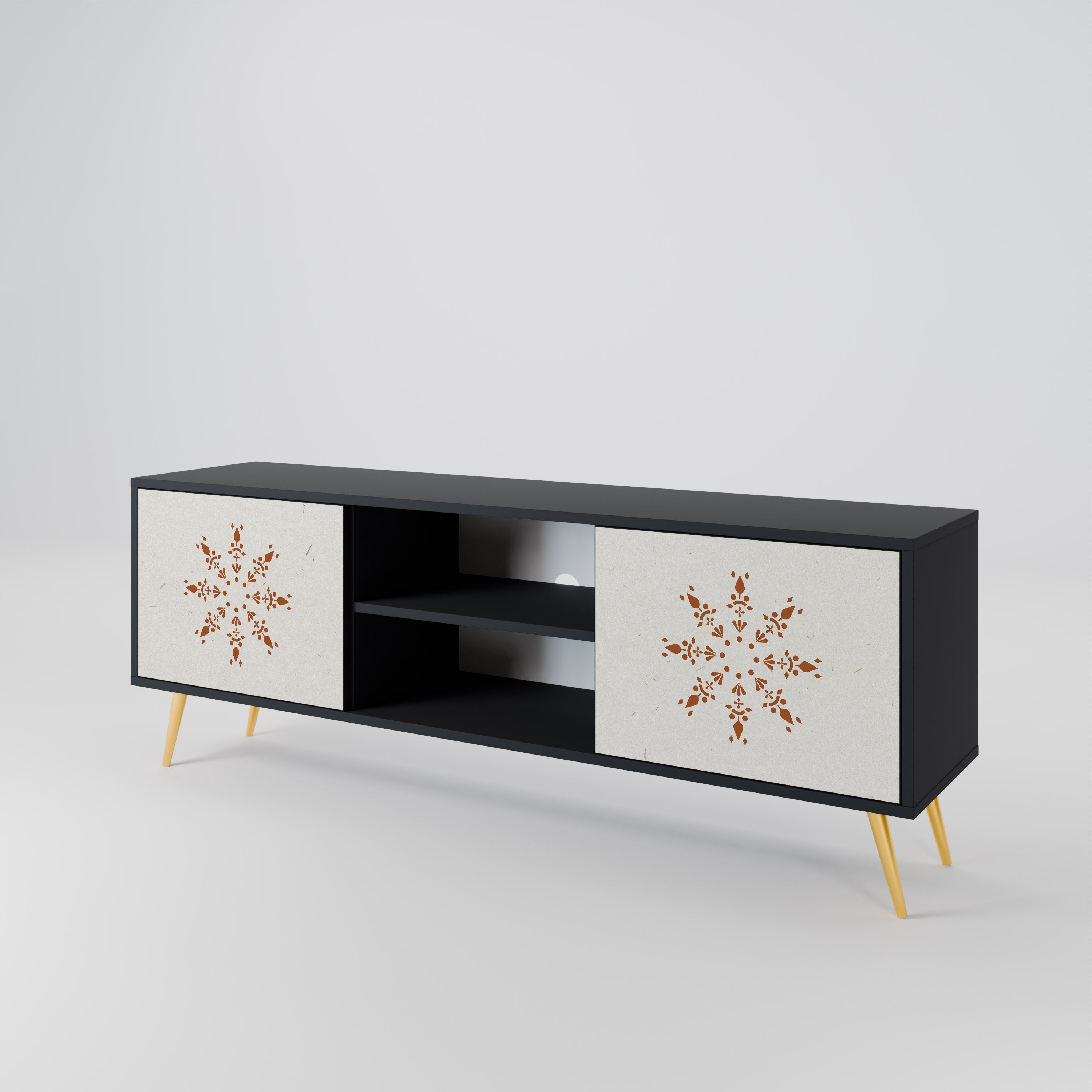 DAILY HARMONY 2-Door TV Stand in Black Finish