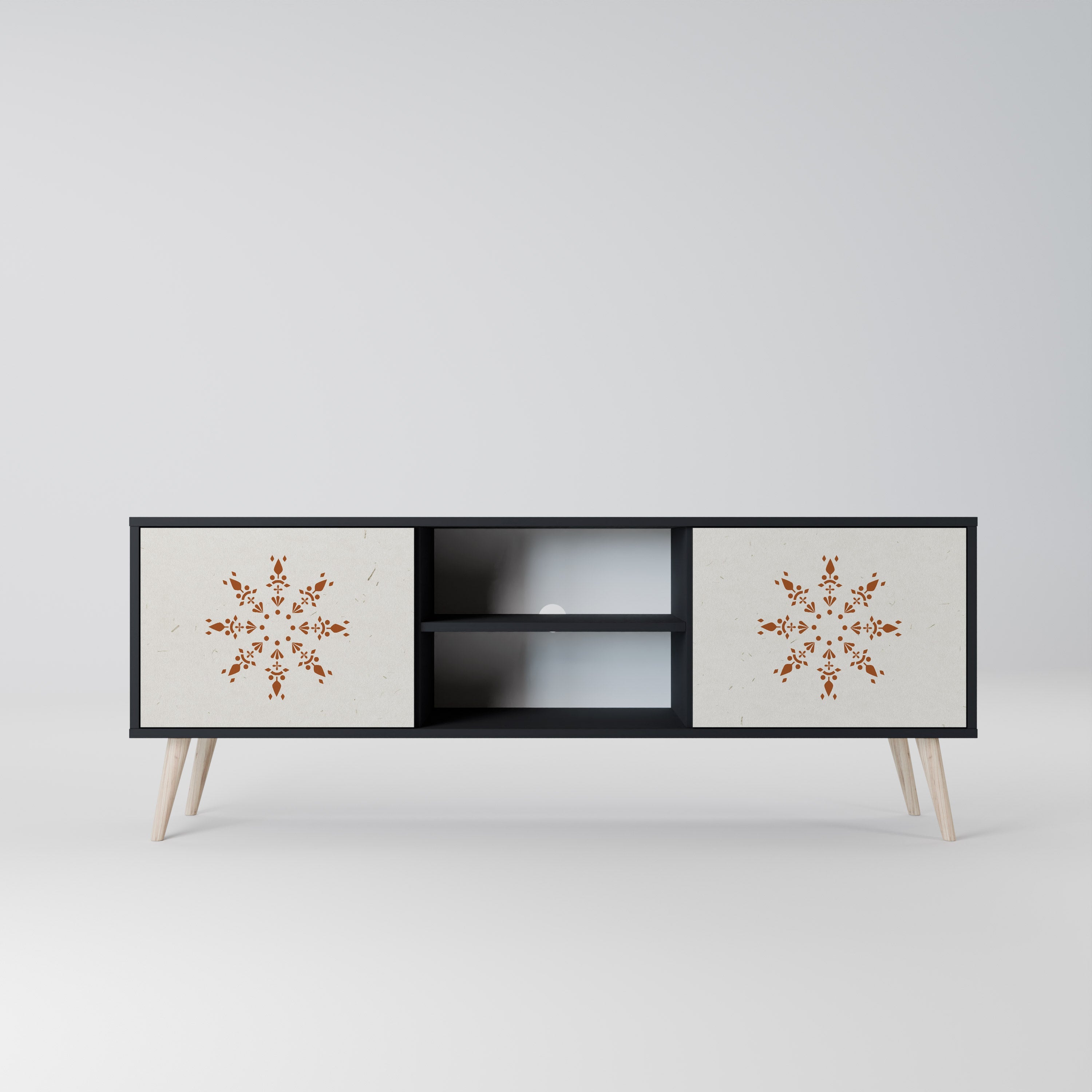 DAILY HARMONY 2-Door TV Stand in Black Finish