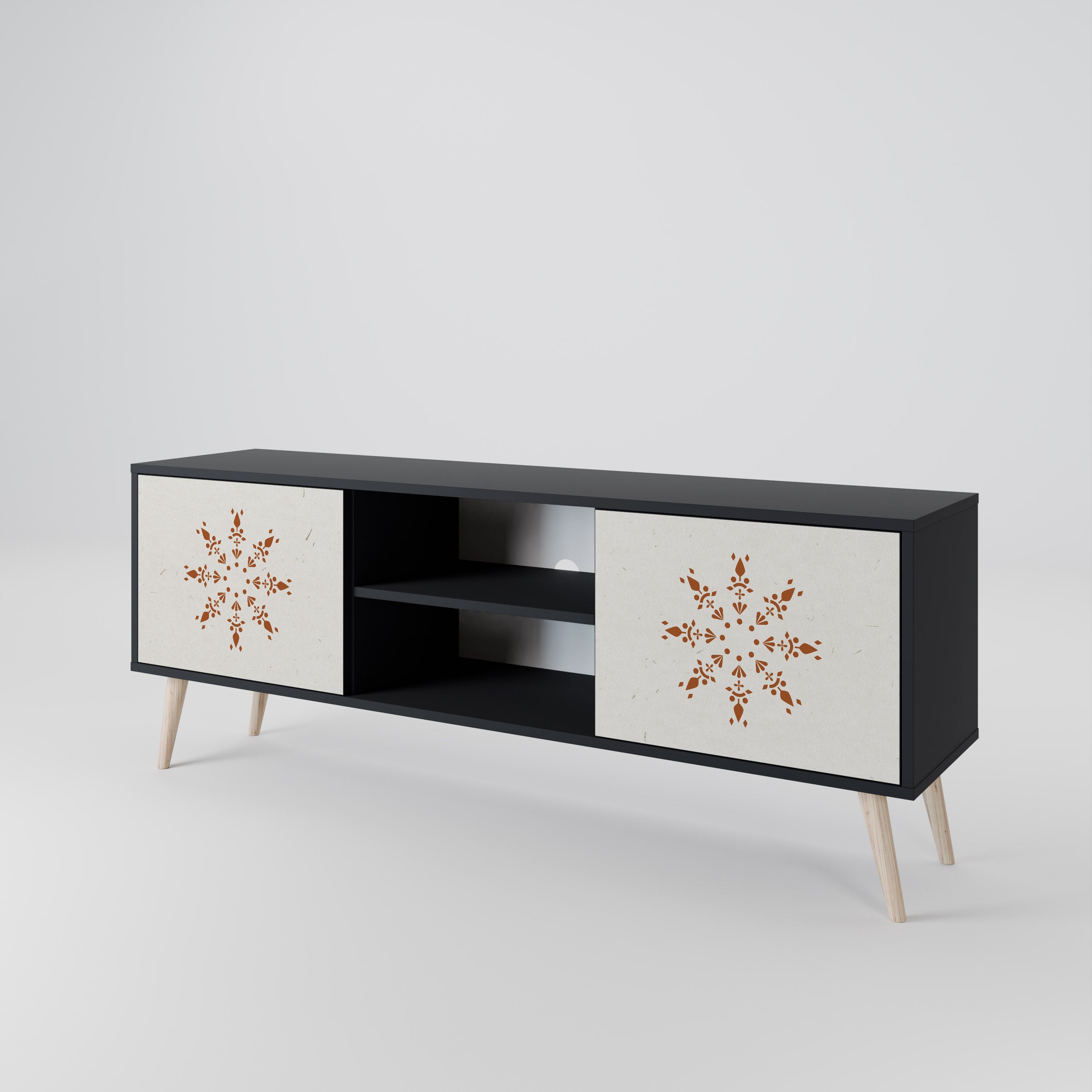 DAILY HARMONY 2-Door TV Stand in Black Finish