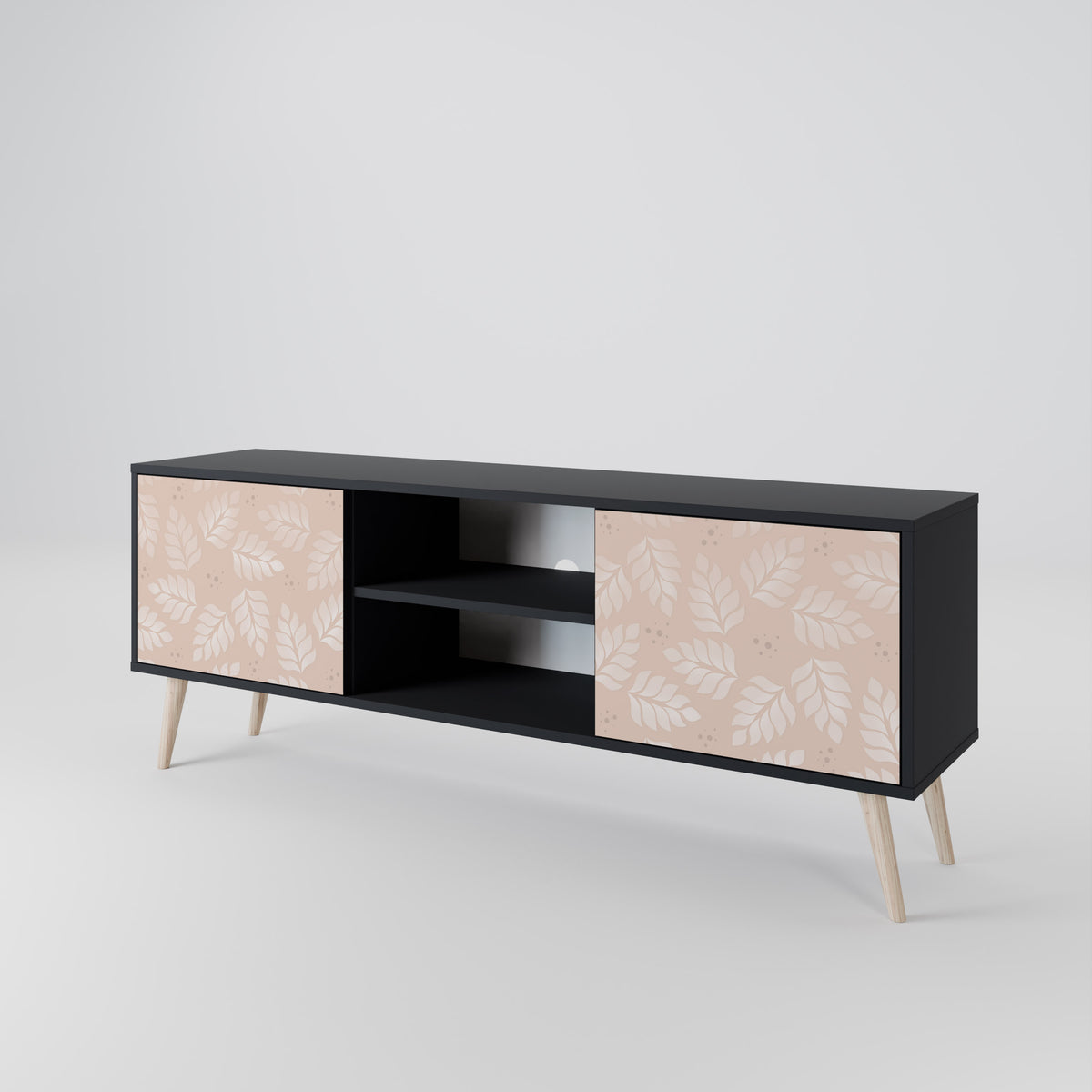 LEAVES ON BEIGE 2-Door TV Cabinet